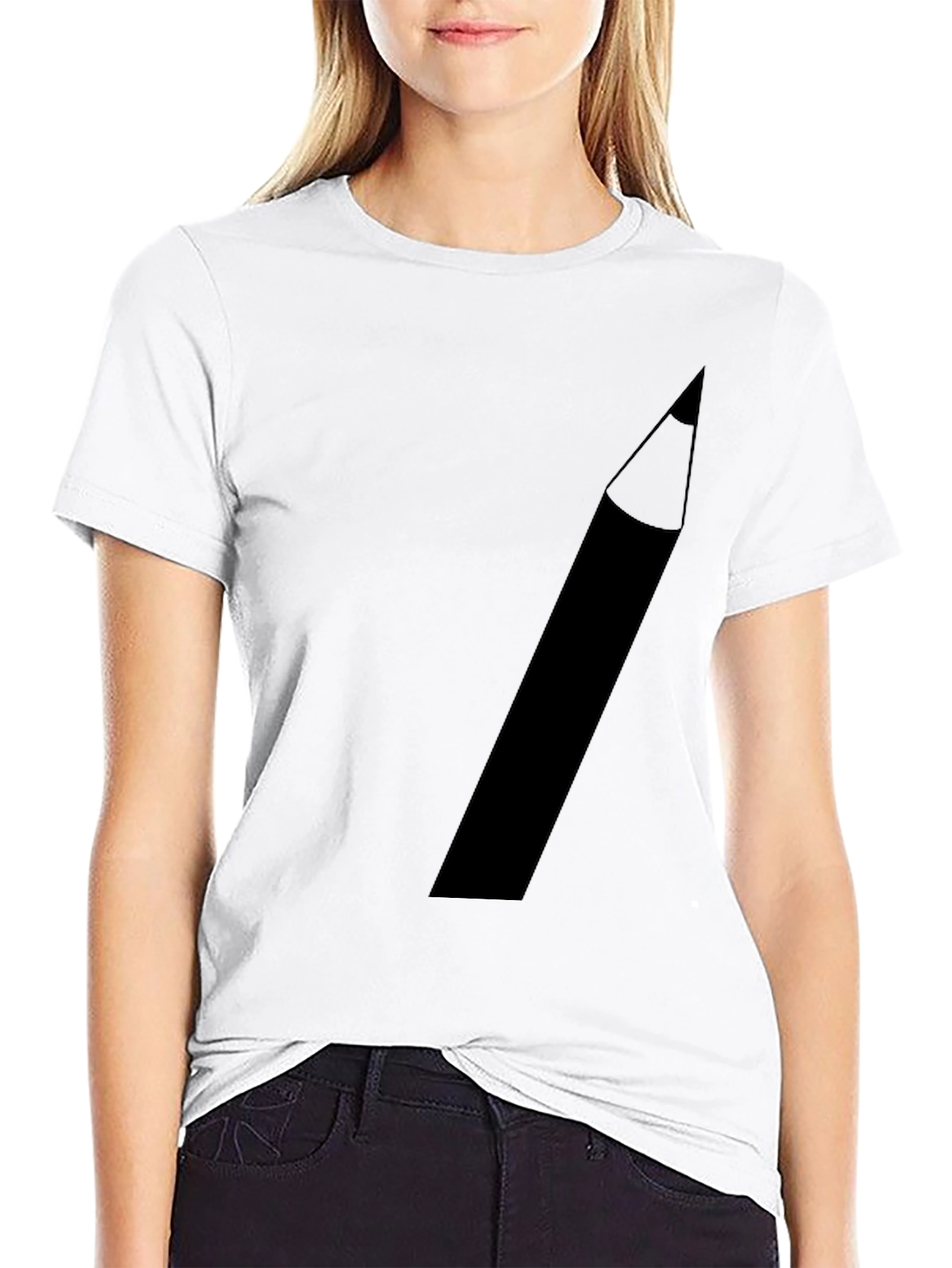 Pencil Graphic Black T-Shirt - Casual Style