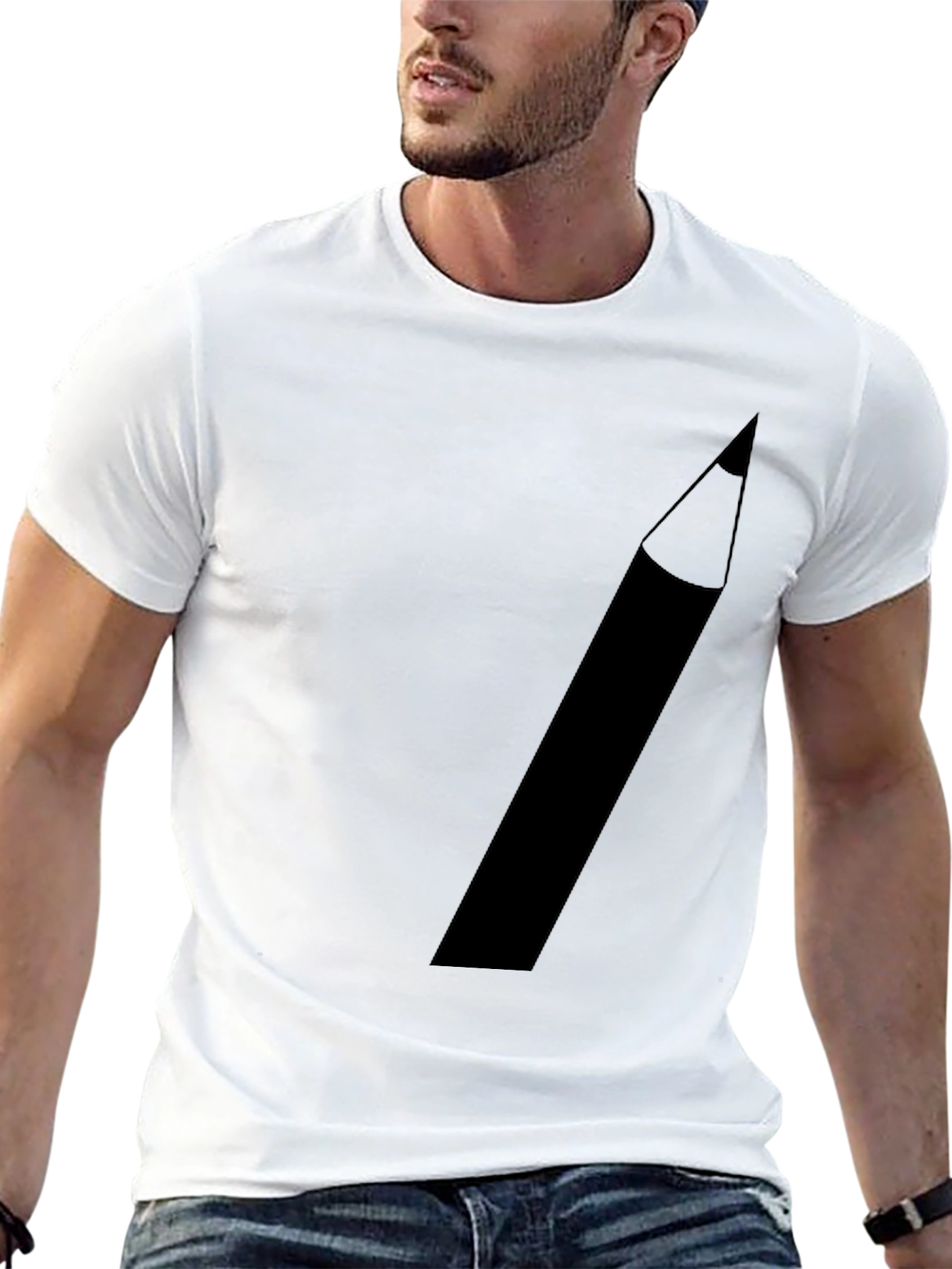 Pencil Graphic Black T-Shirt - Casual Style