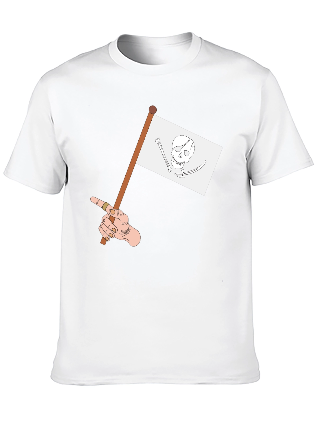 Pirate Flag Graphic Tee - Casual Black T-Shirt