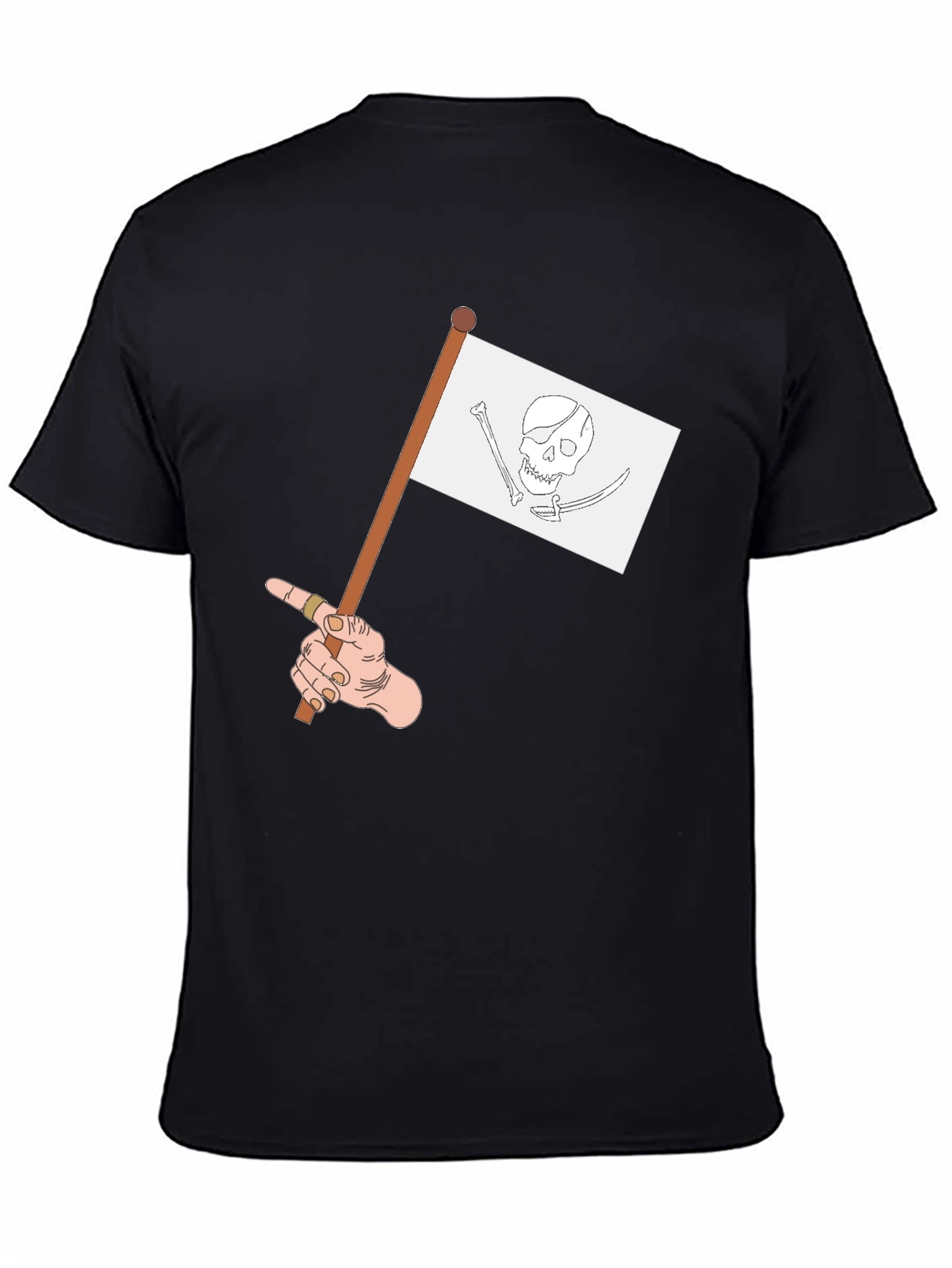 Pirate Flag Graphic Tee - Casual Black T-Shirt