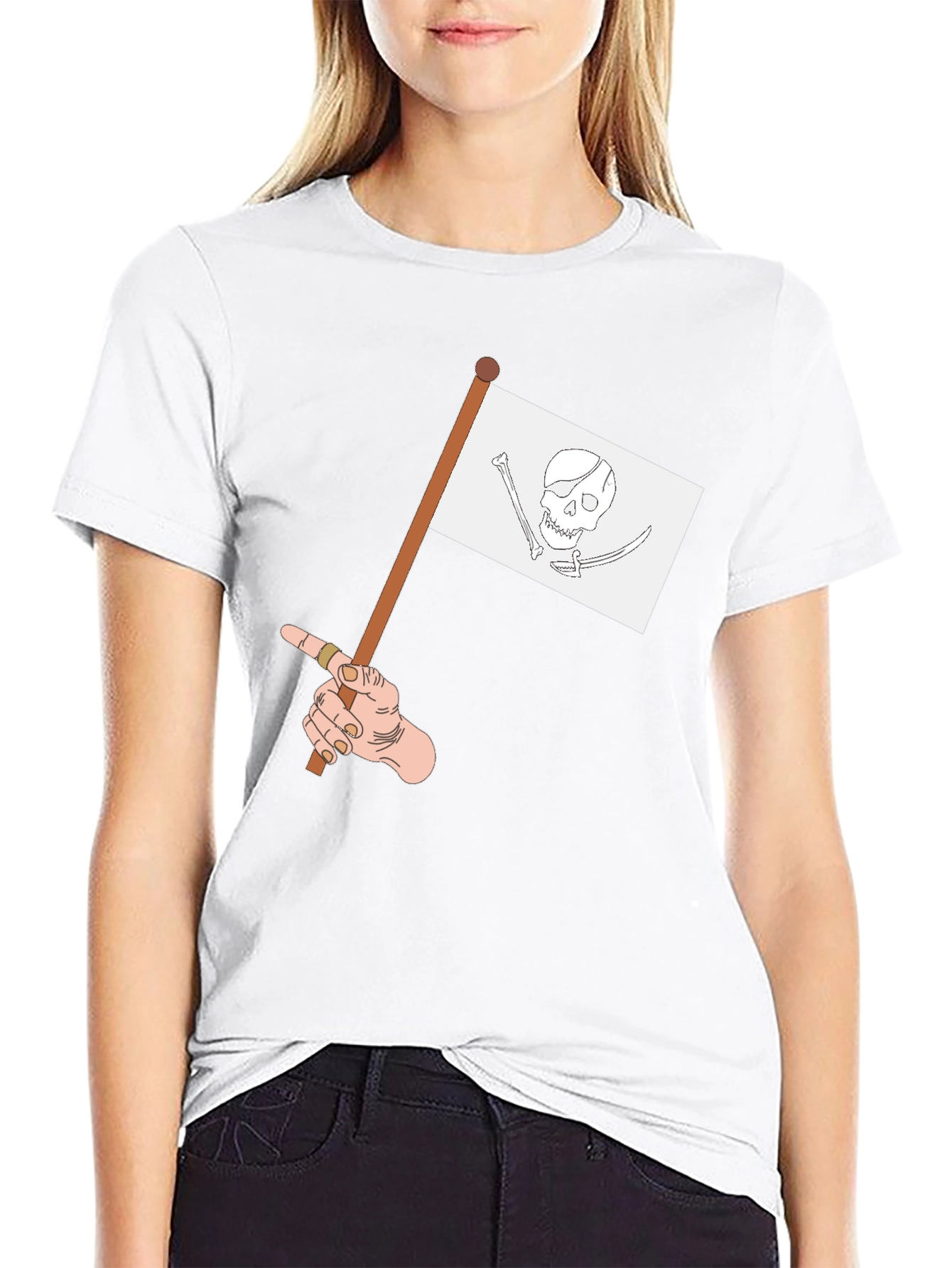 Pirate Flag Graphic Tee - Casual Black T-Shirt