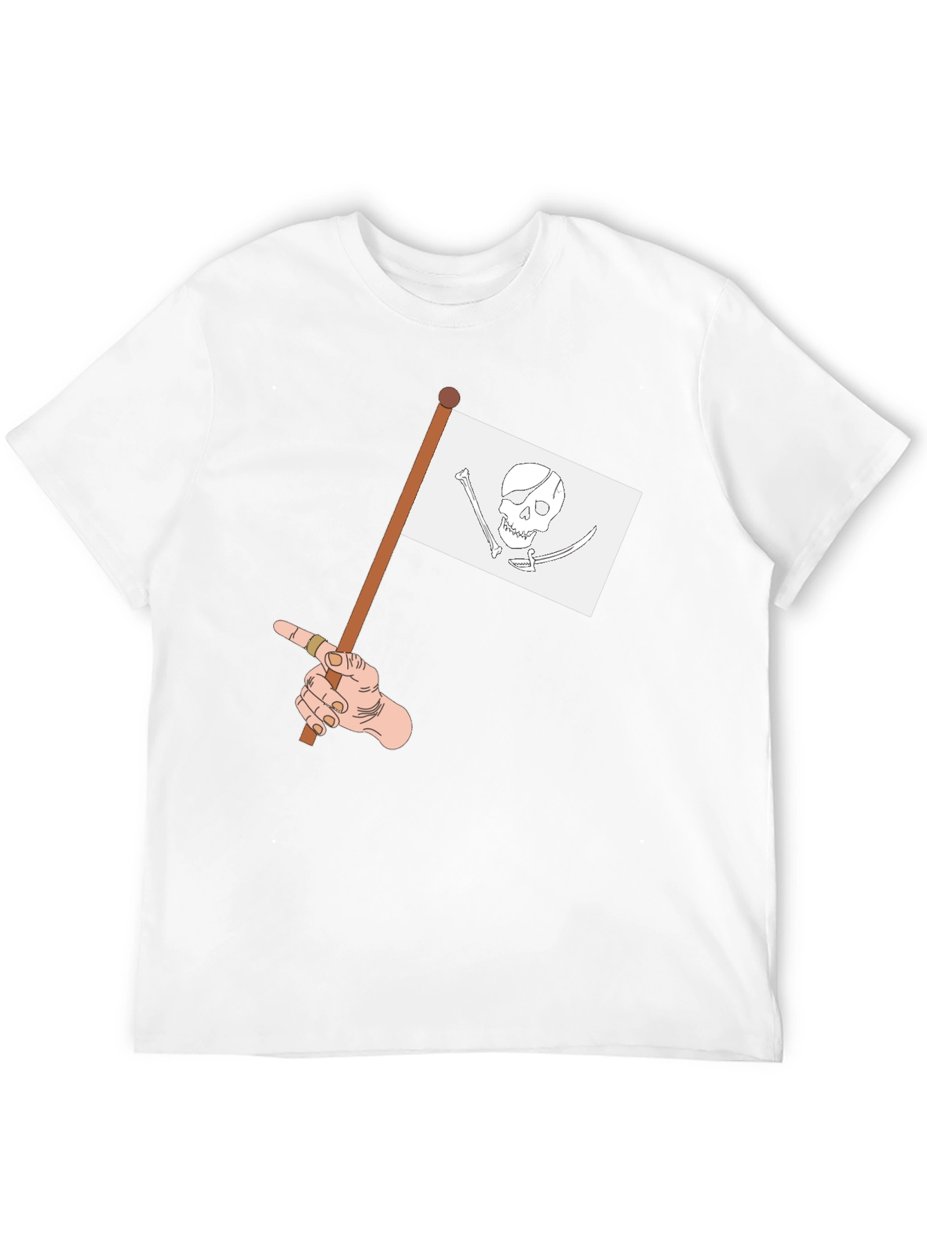 Pirate Flag Graphic Tee - Casual Black T-Shirt