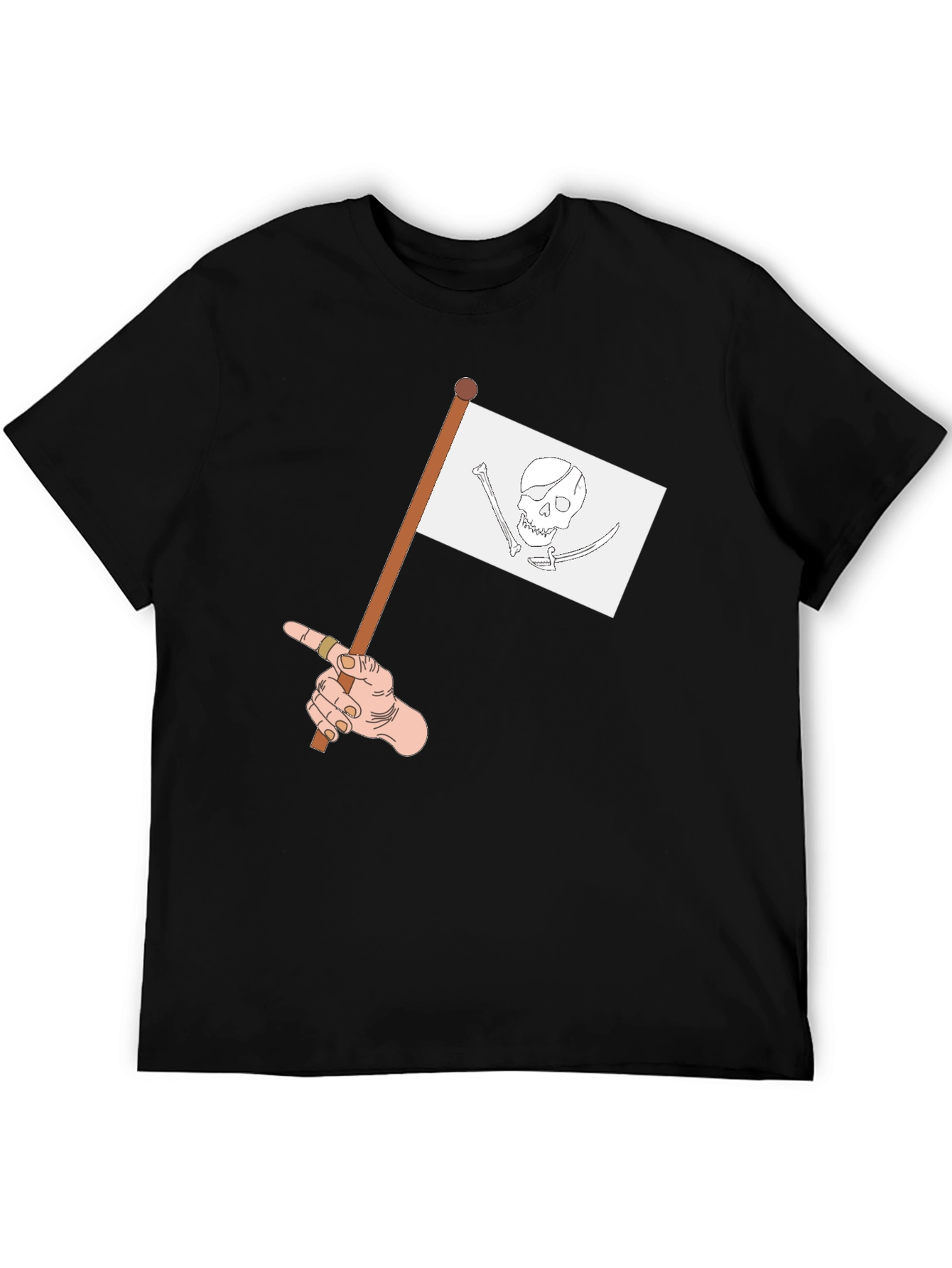 Pirate Flag Graphic Tee - Casual Black T-Shirt