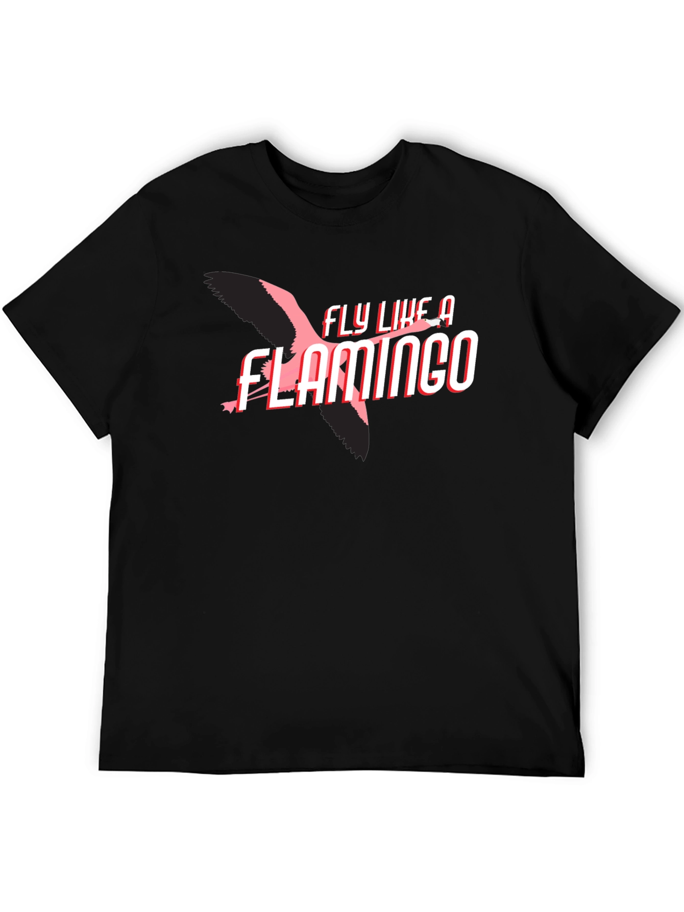 Fly Like a Flamingo Graphic Tee - Black
