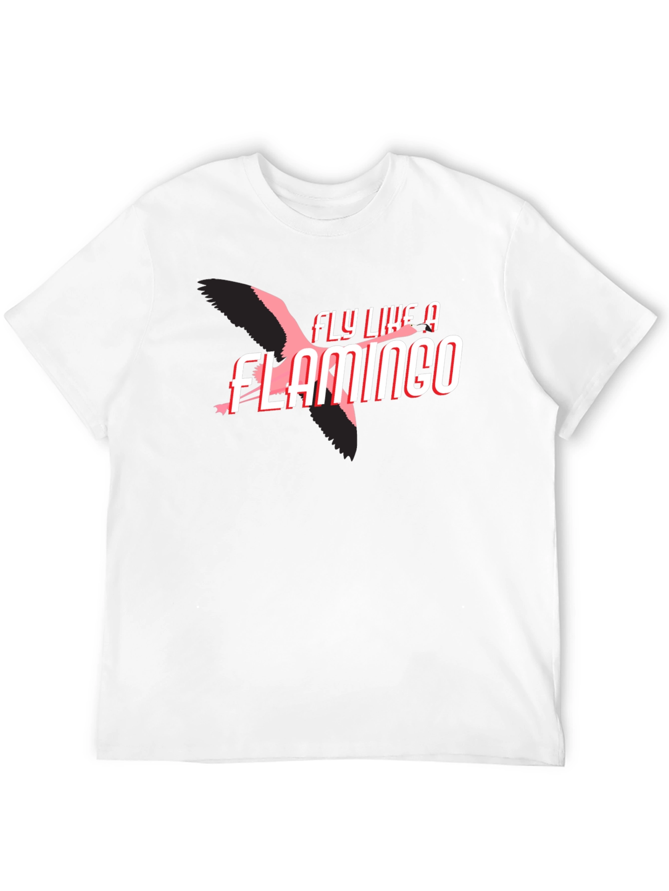 Fly Like a Flamingo Graphic Tee - Black