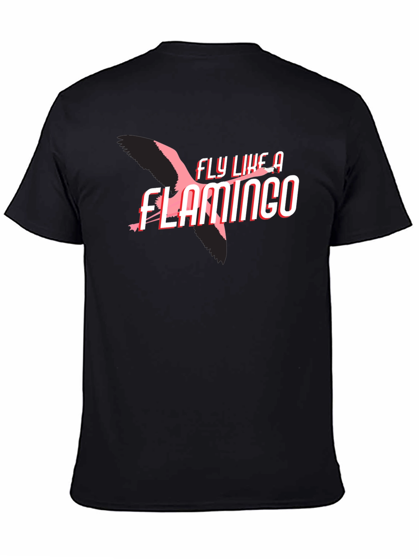 Fly Like a Flamingo Graphic Tee - Black