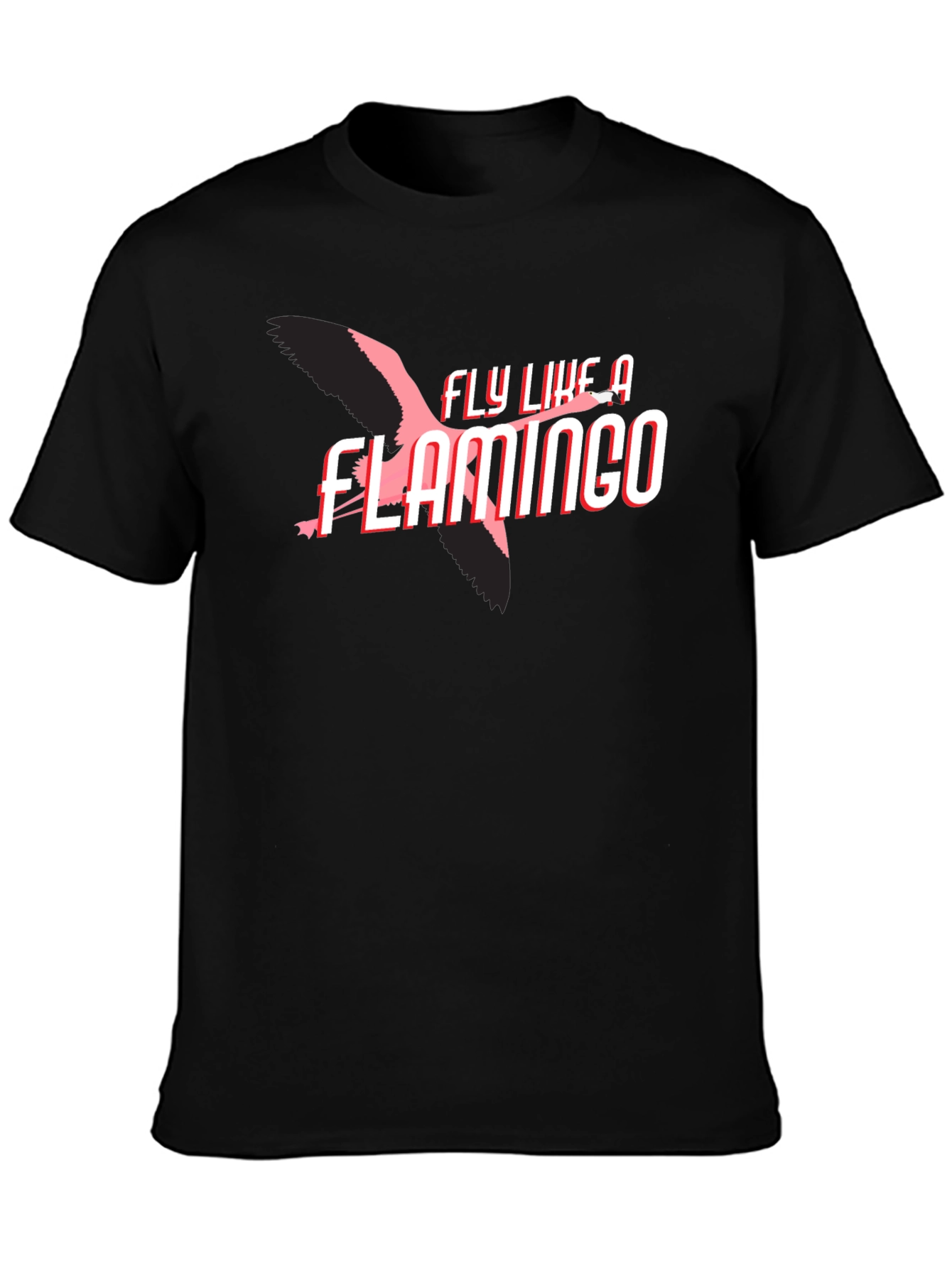 Fly Like a Flamingo Graphic Tee - Black