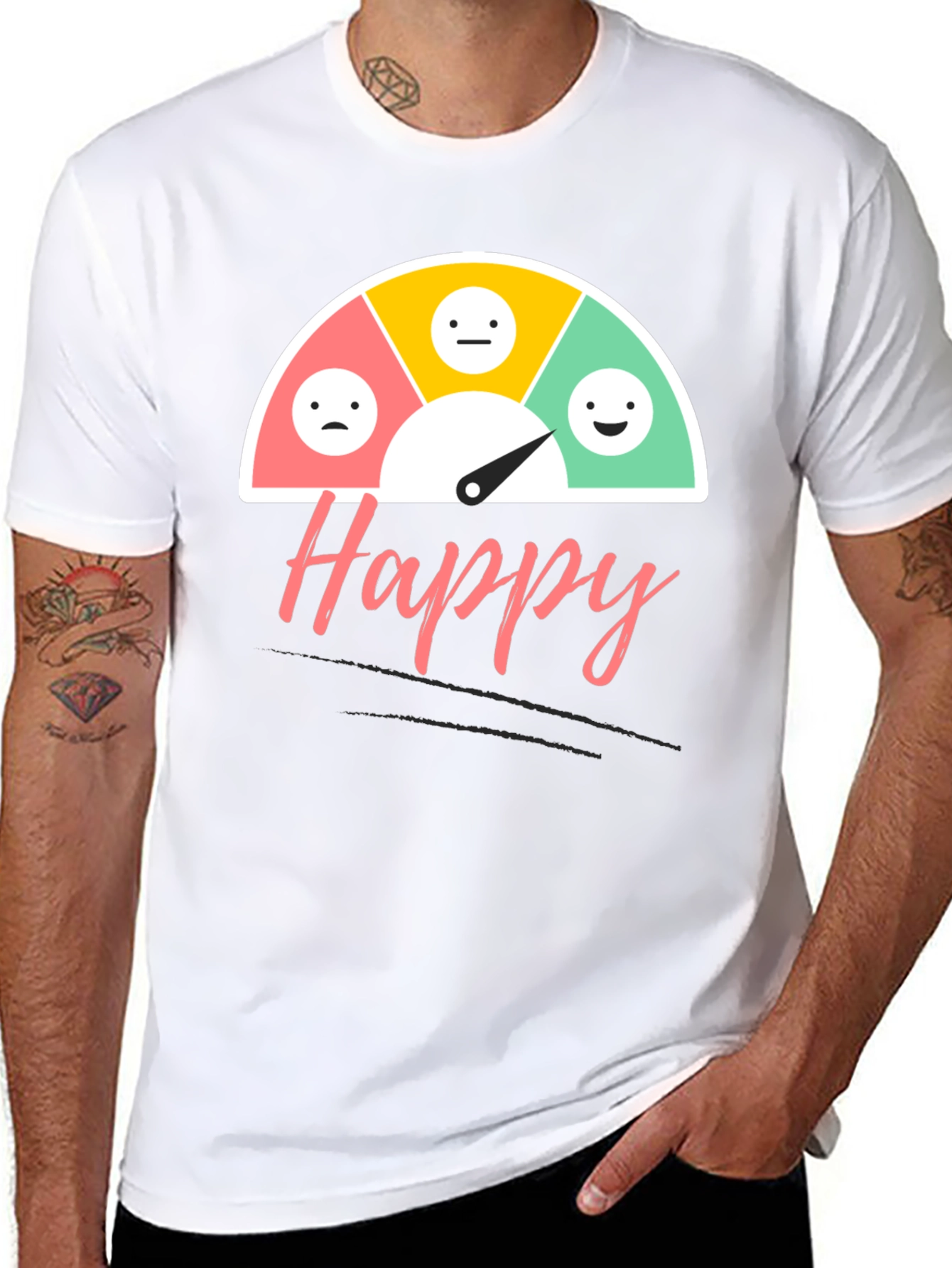 Happy Mood Gauge T-Shirt - Express Your Feelings!