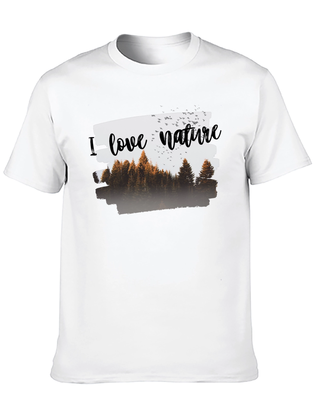 I Love Nature Graphic T-Shirt - Black Cotton Tee