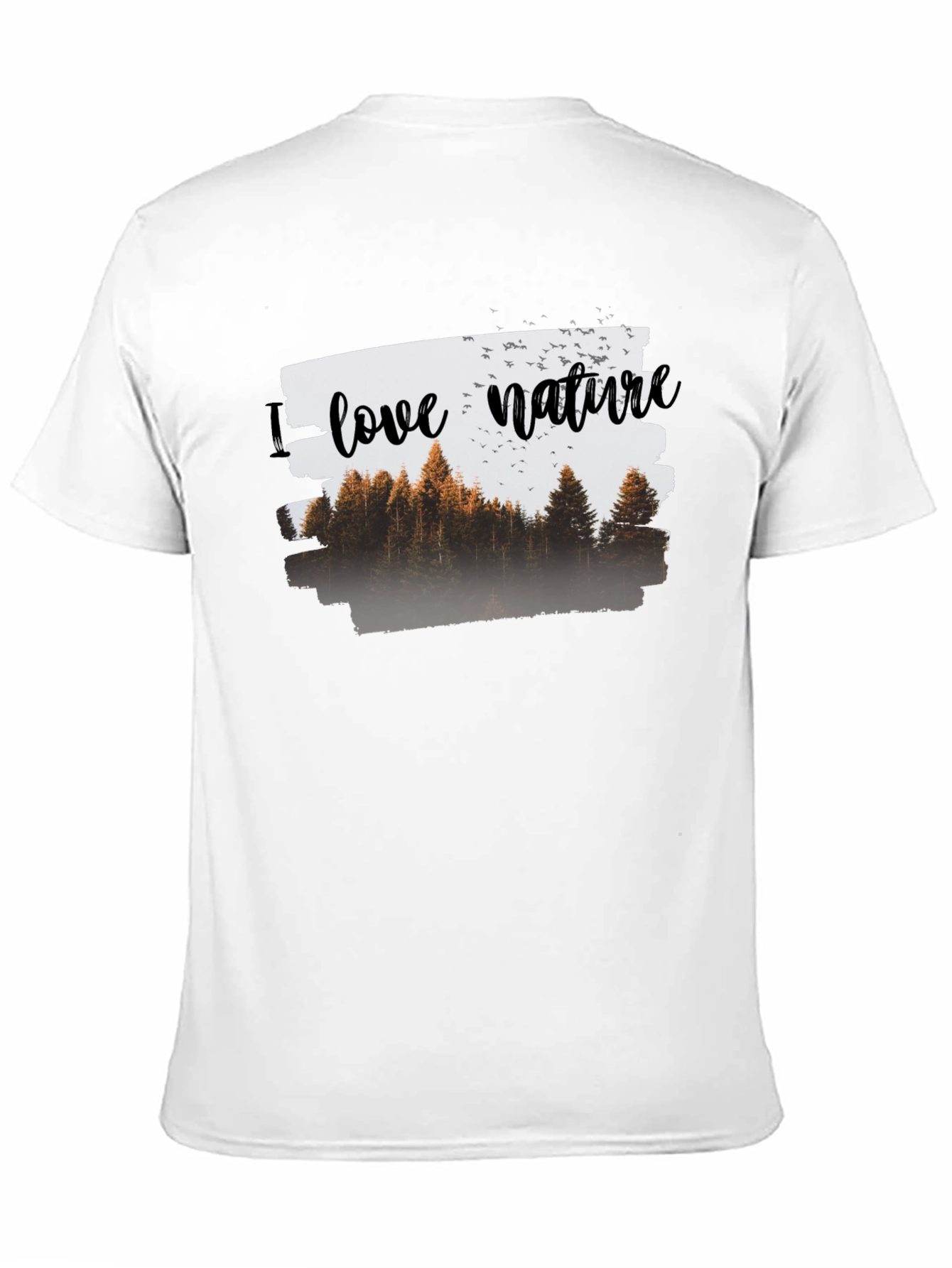 I Love Nature Graphic T-Shirt - Black Cotton Tee