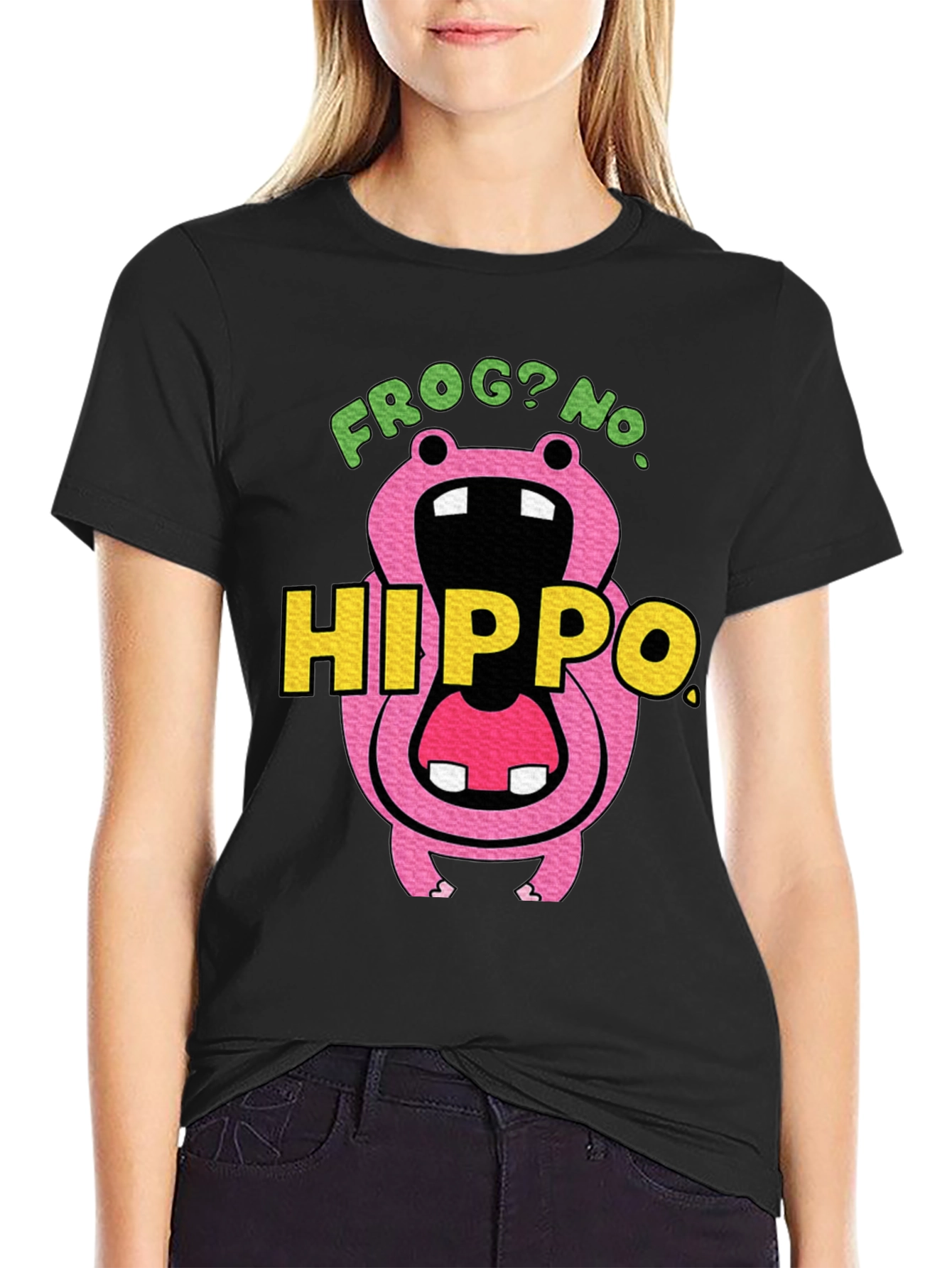 Frog? No. Hippo T-Shirt Funny Graphic Tee