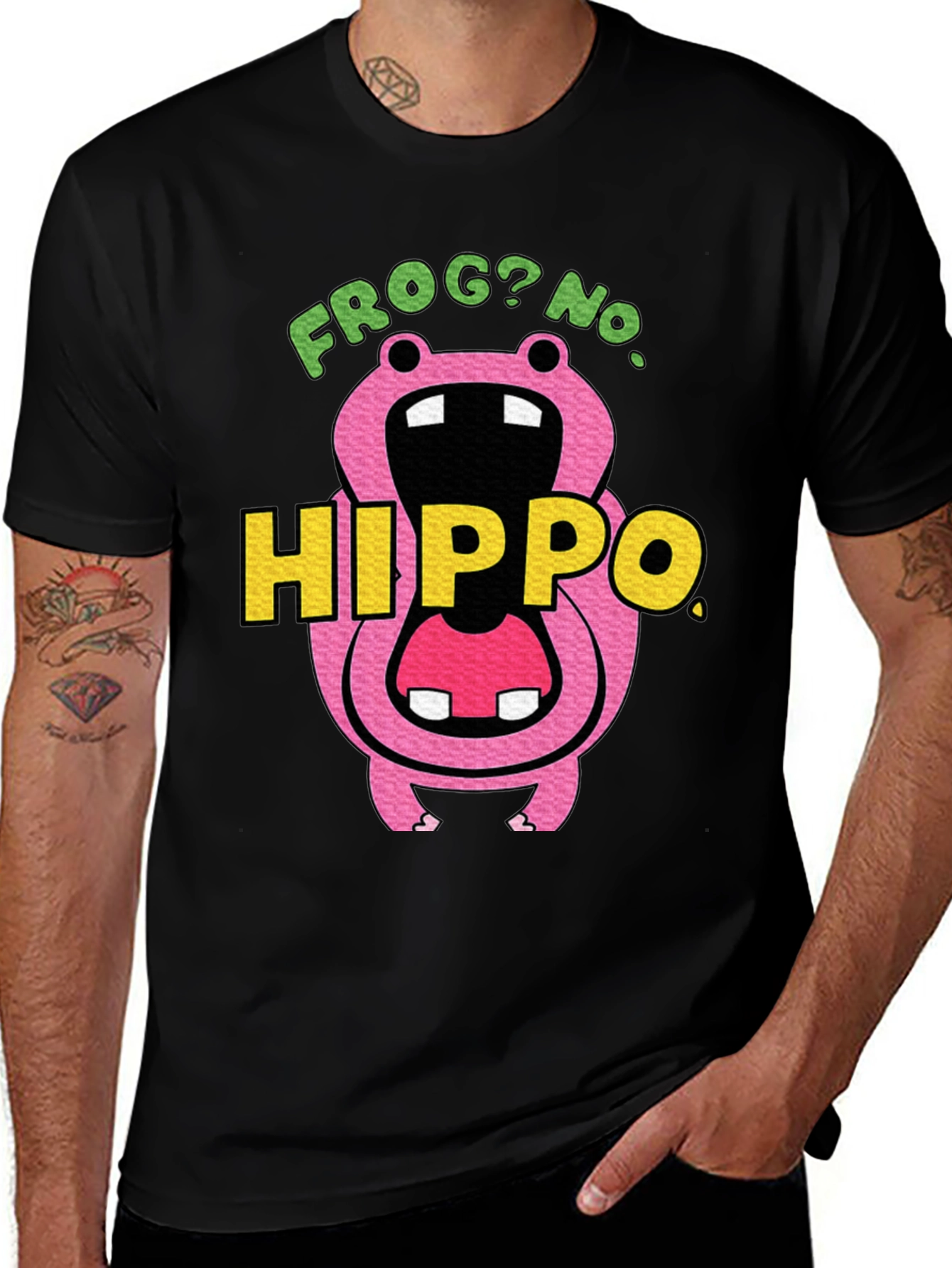 Frog? No. Hippo T-Shirt Funny Graphic Tee