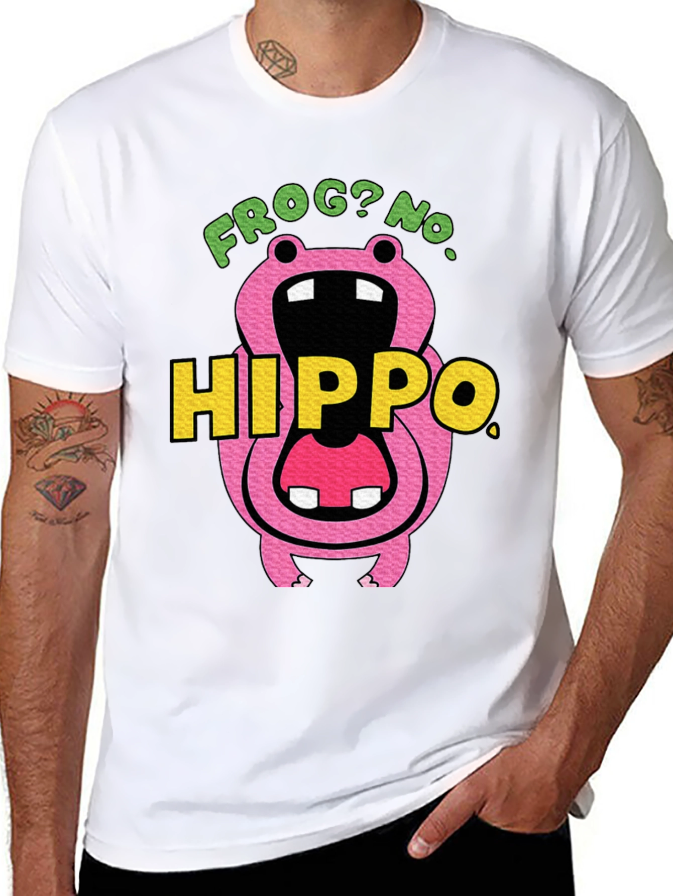 Frog? No. Hippo T-Shirt Funny Graphic Tee
