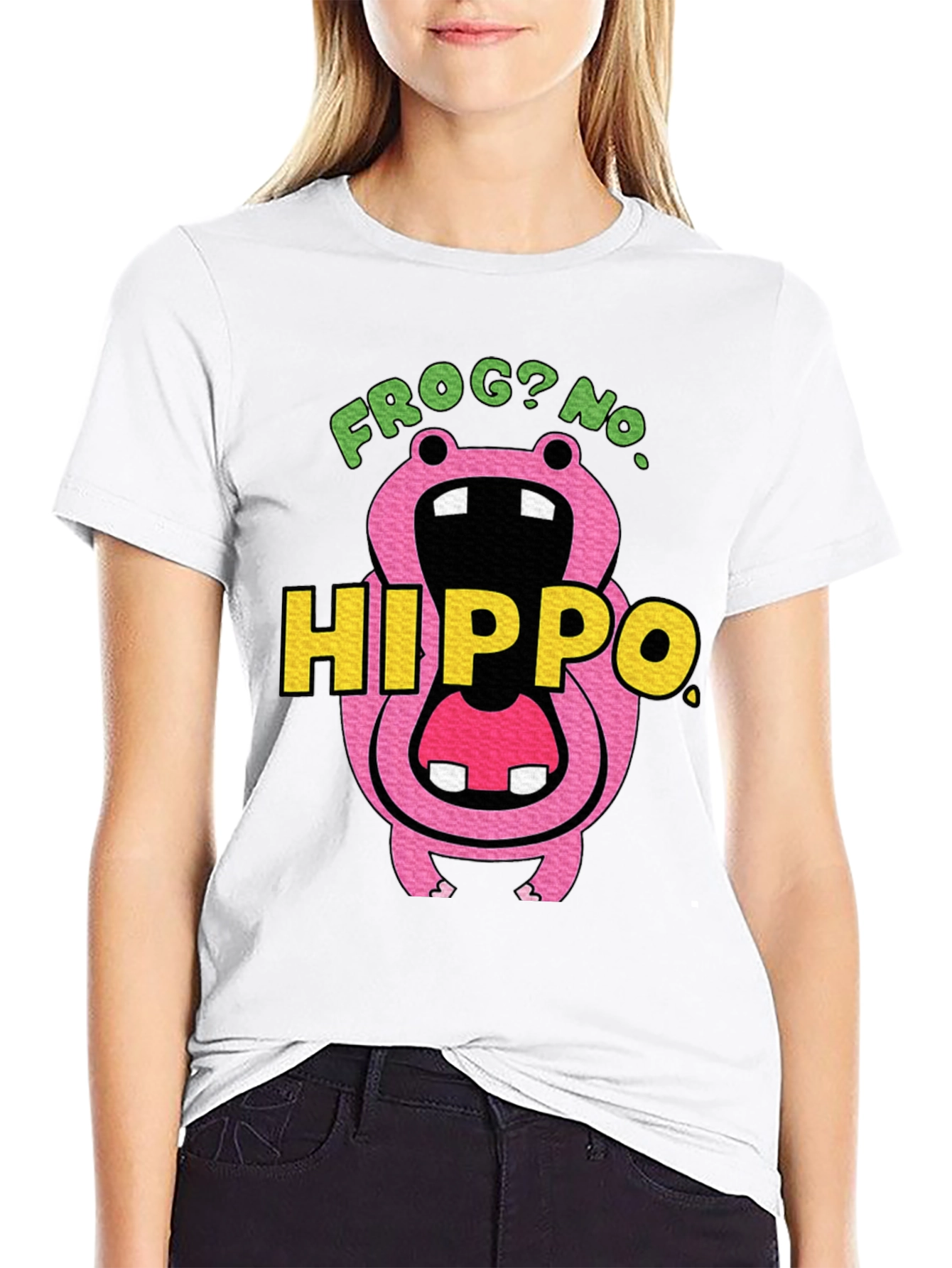Frog? No. Hippo T-Shirt Funny Graphic Tee