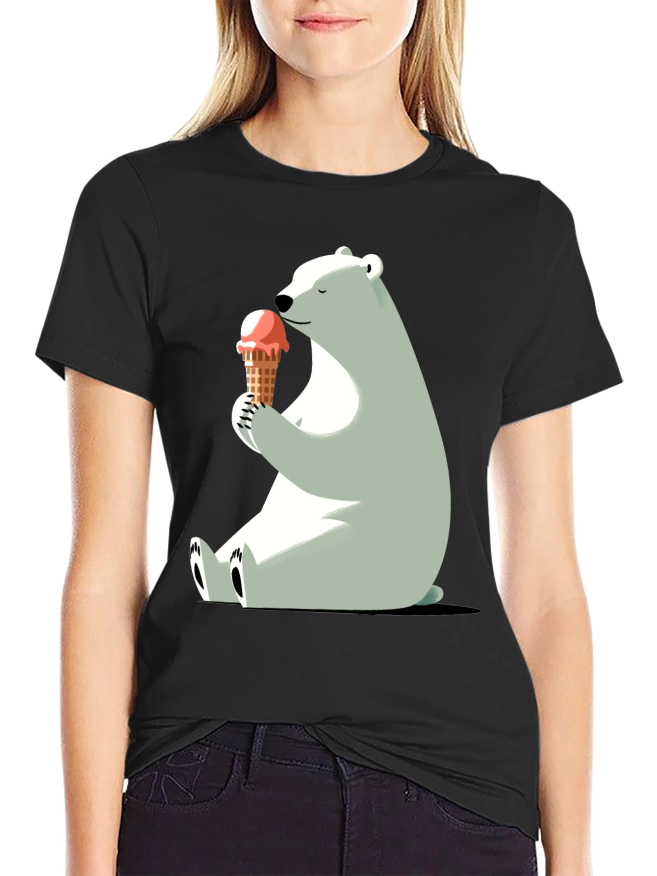 Polar Bear Ice Cream Graphic T-Shirt