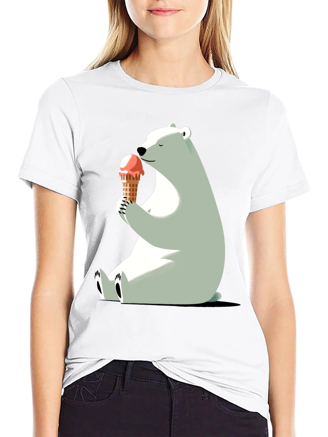 Polar Bear Ice Cream Graphic T-Shirt