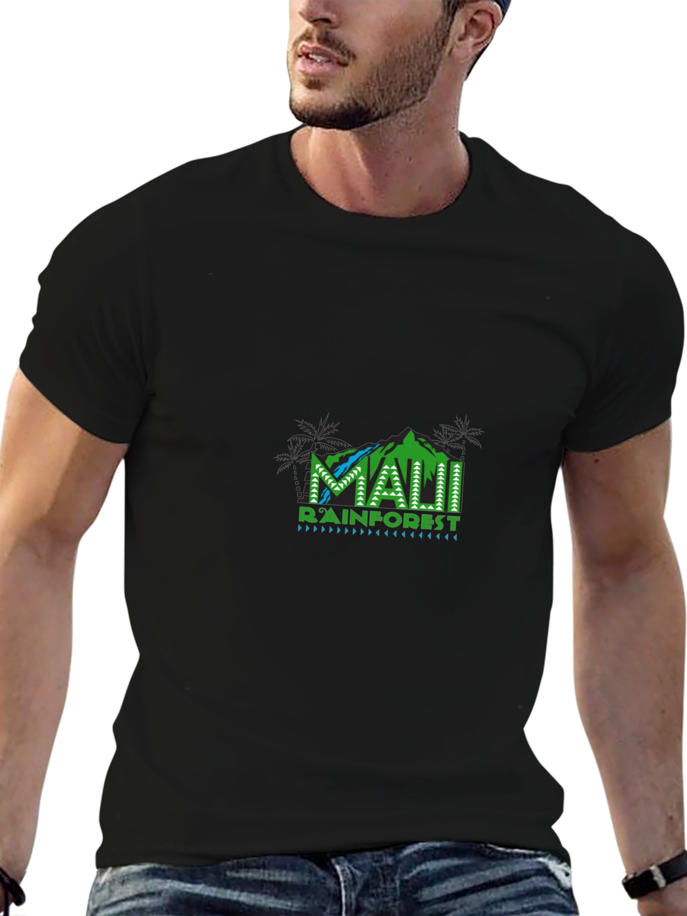 Maui Rainforest Graphic Black T-Shirt