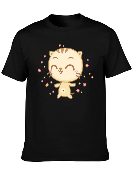 Cute Cat T-Shirt - Black Graphic Tee