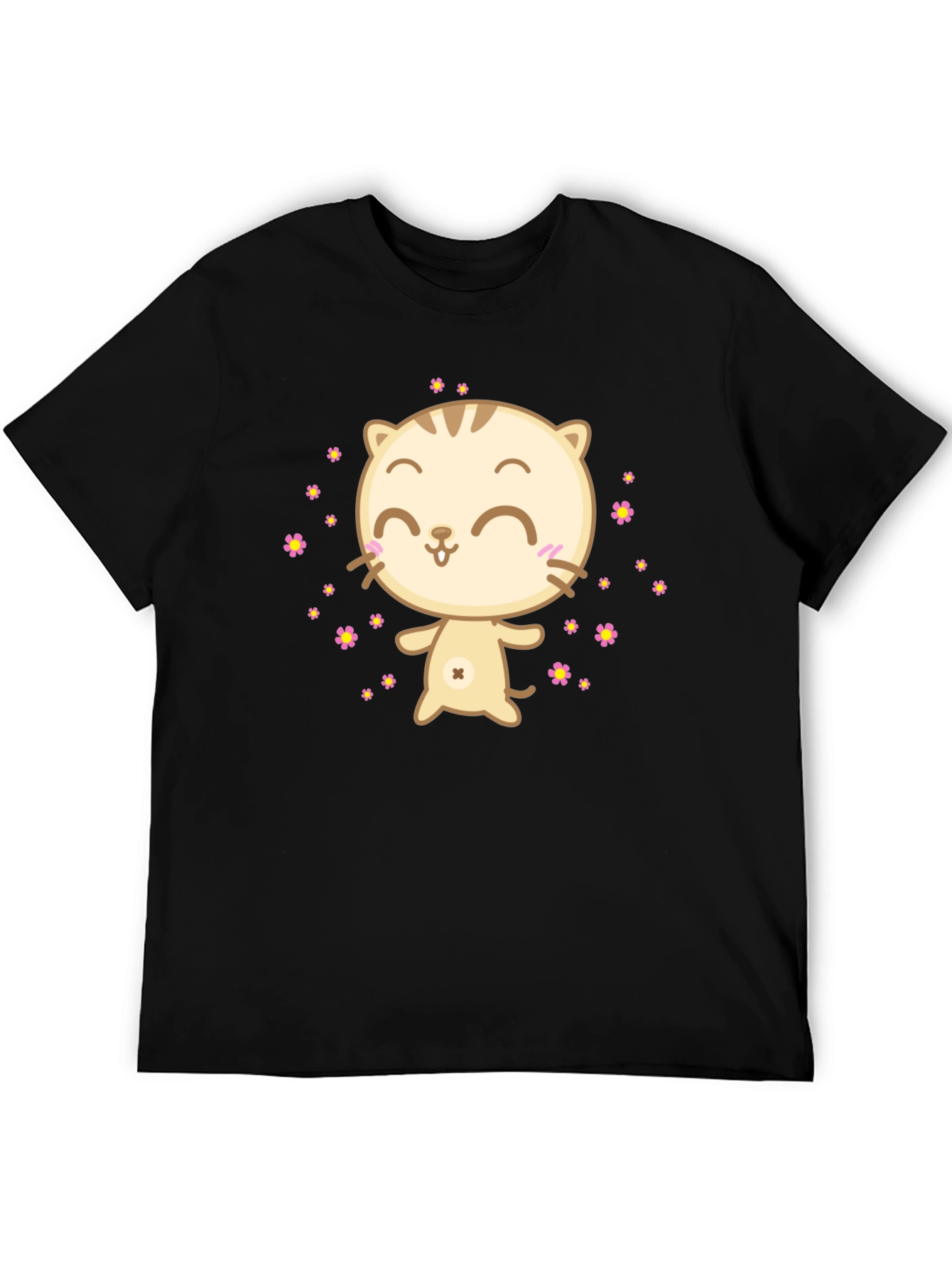 Cute Cat T-Shirt - Black Graphic Tee
