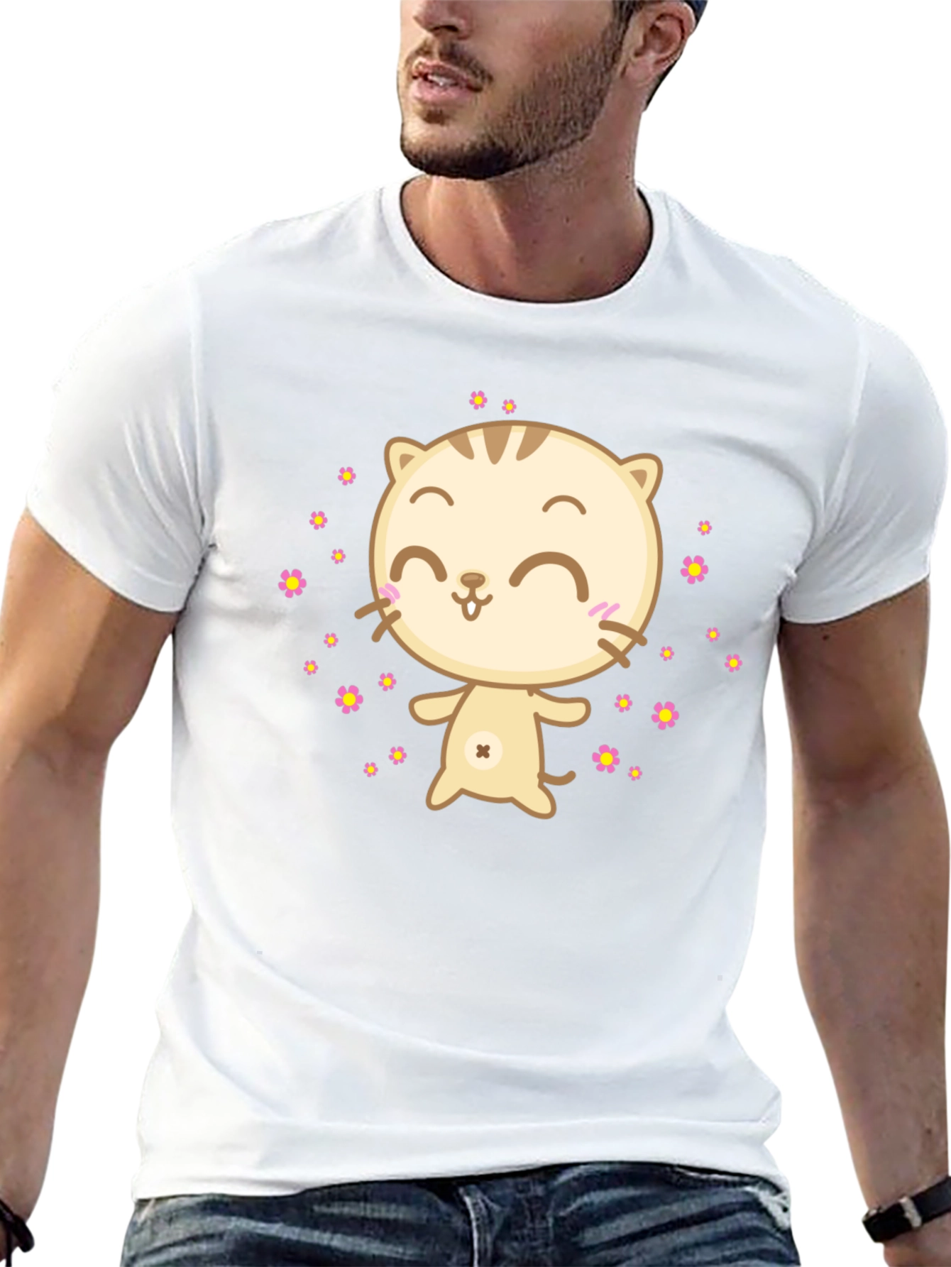 Cute Cat T-Shirt - Black Graphic Tee