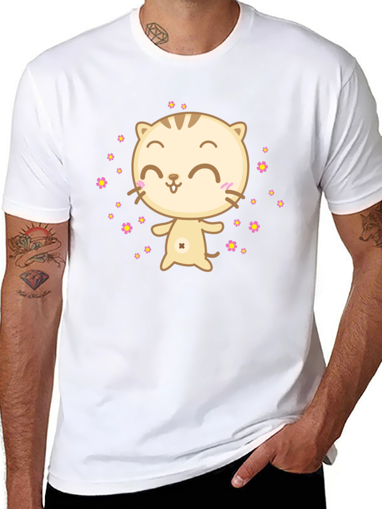 Cute Cat T-Shirt - Black Graphic Tee