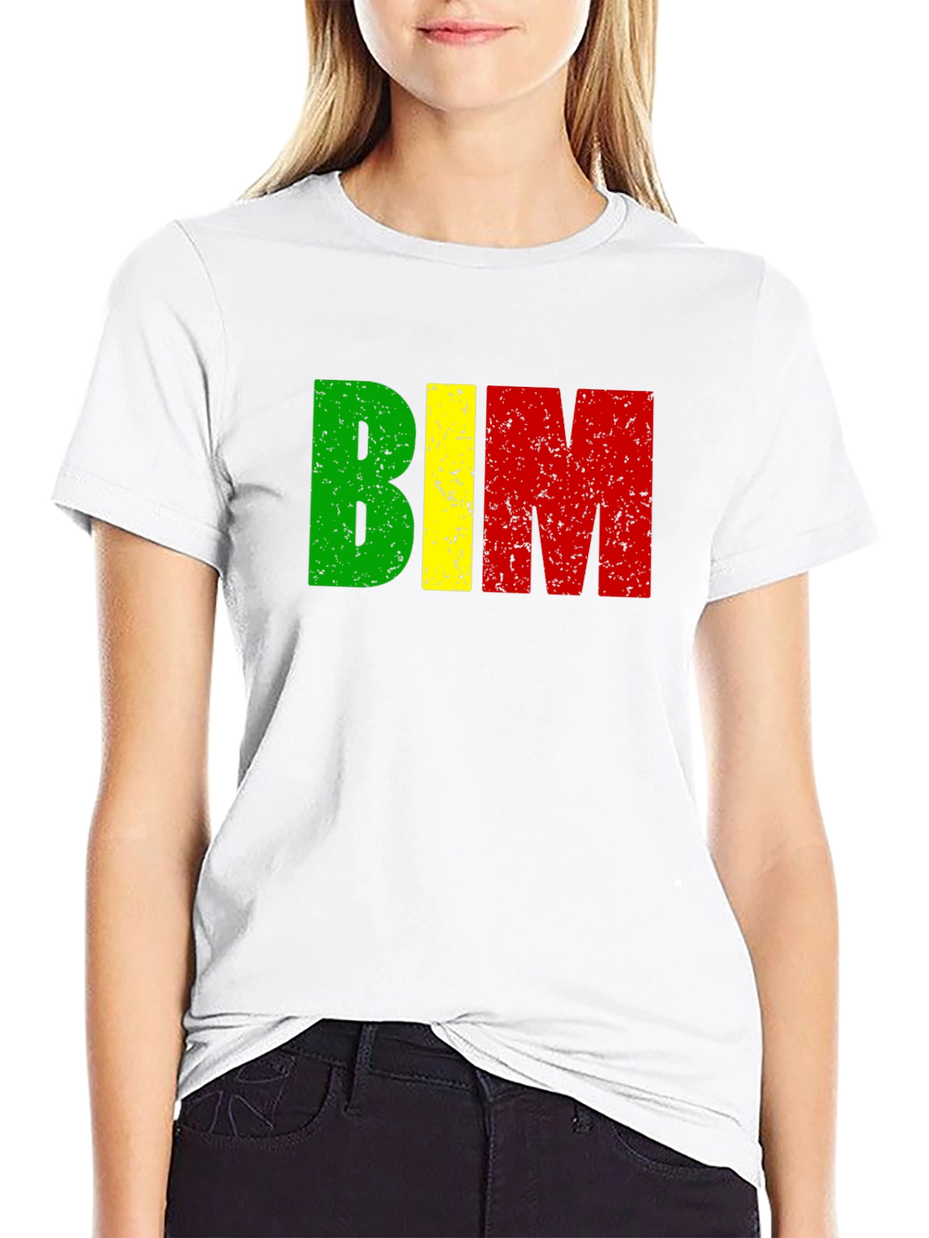 BIM Letters T-Shirt - Green Yellow and Red