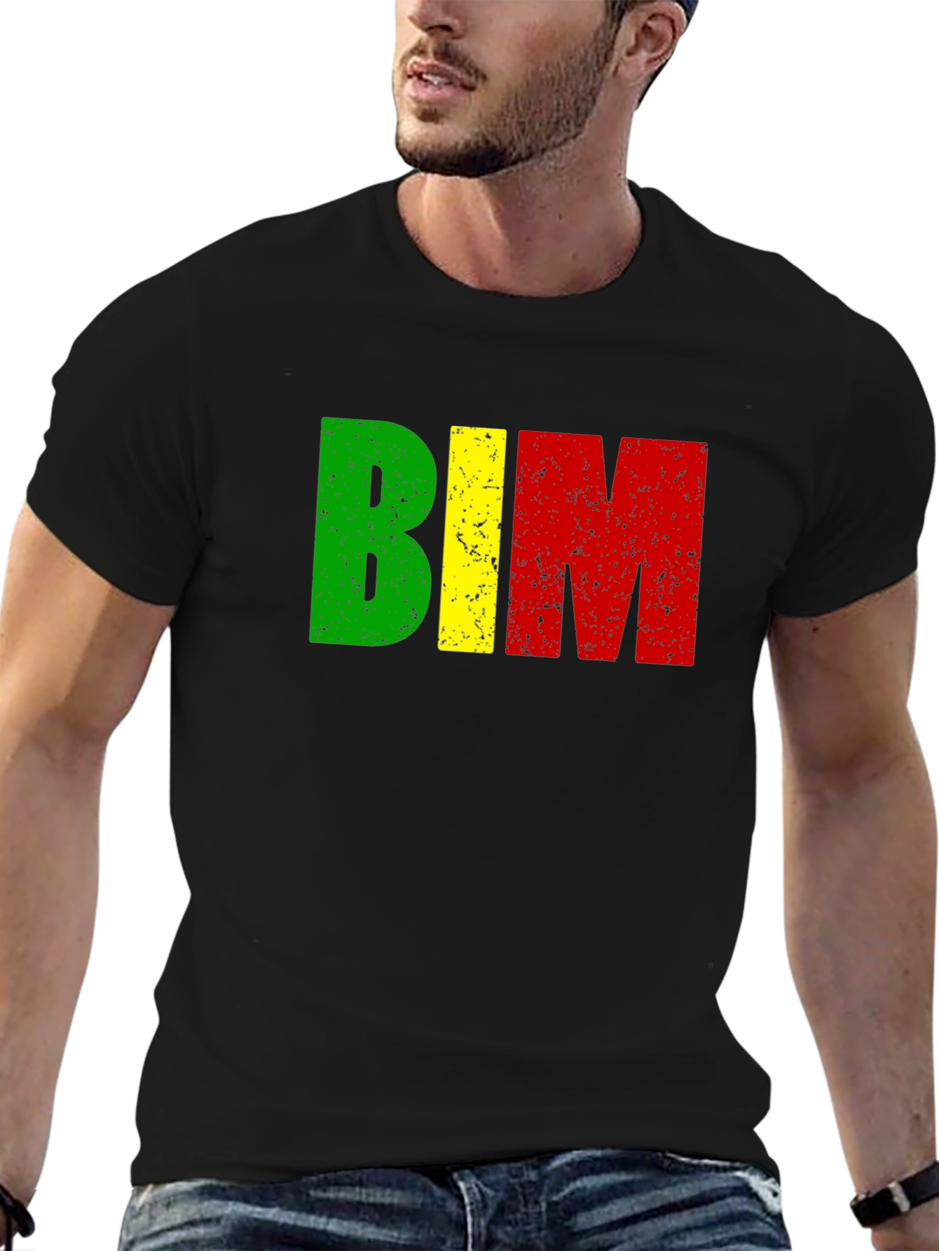 BIM Letters T-Shirt - Green Yellow and Red