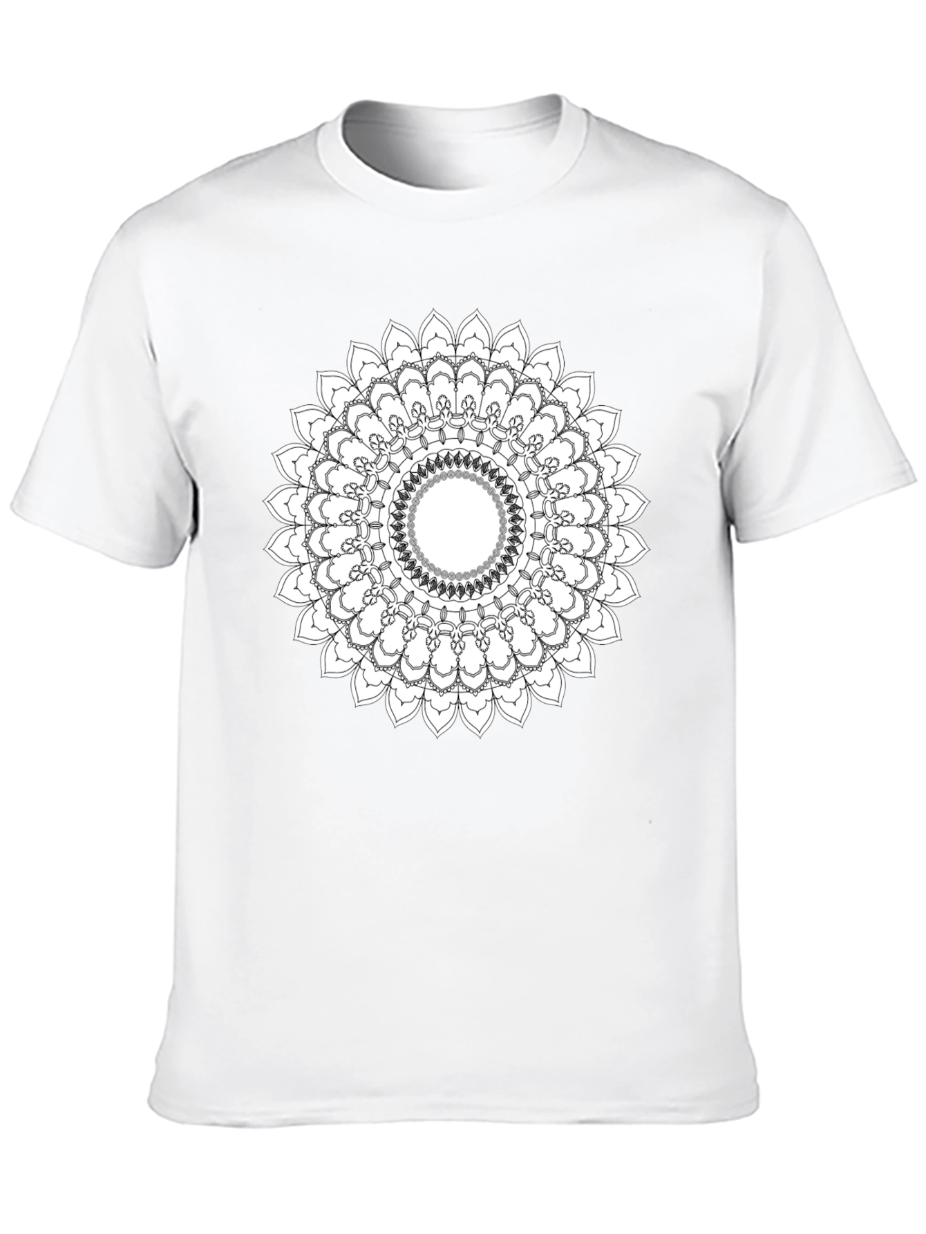 Black T-Shirt with Mandala Design