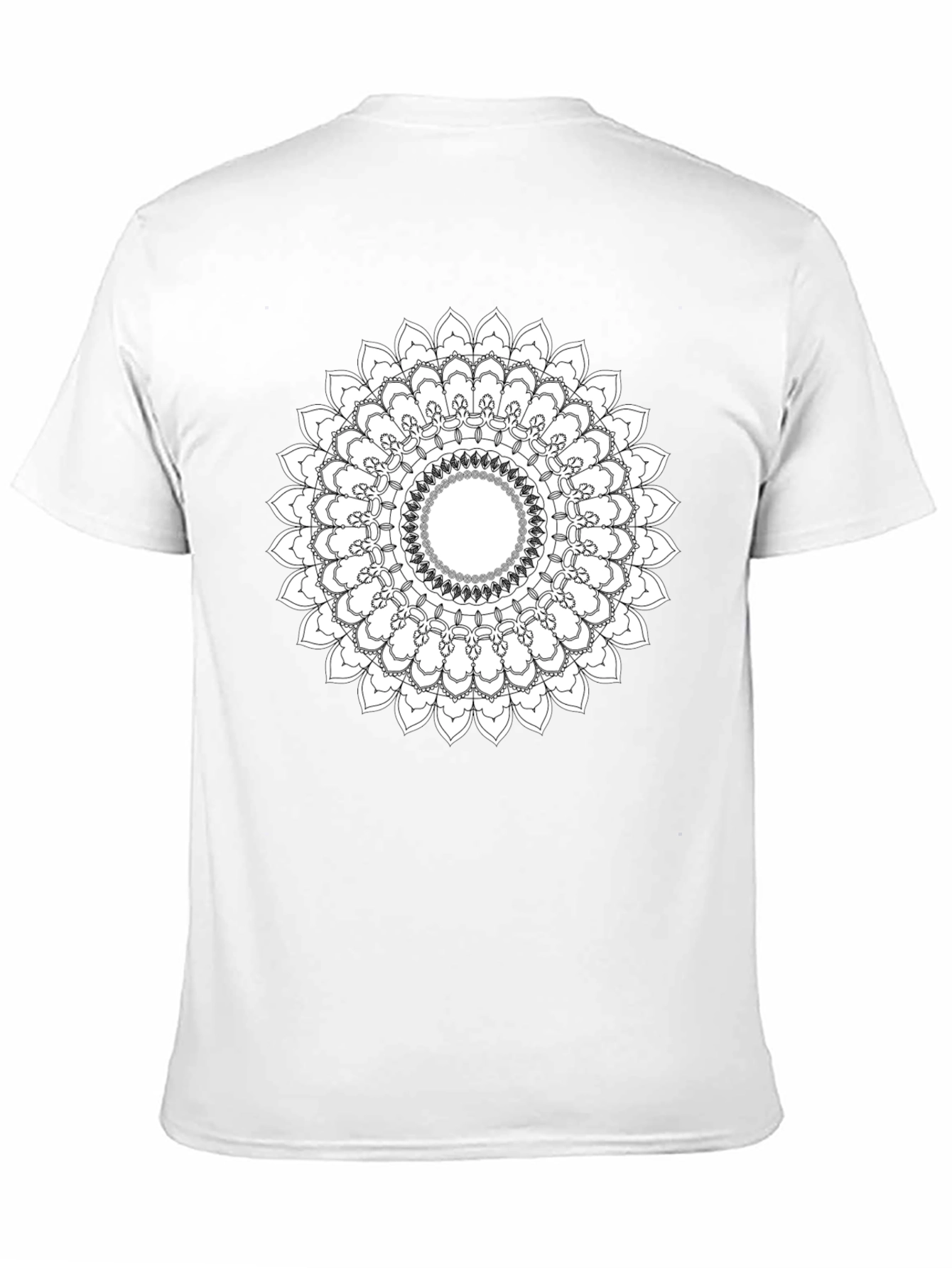 Black T-Shirt with Mandala Design