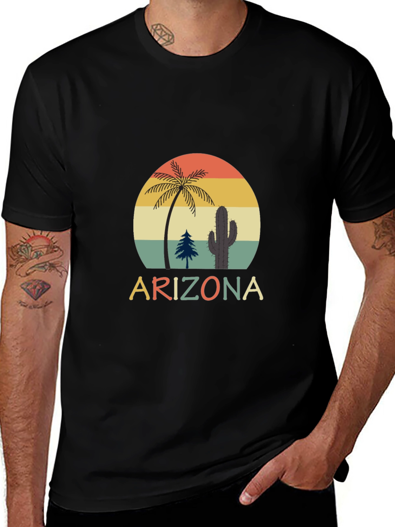 Retro Arizona T-Shirt - Desert Sunset Graphic Tee