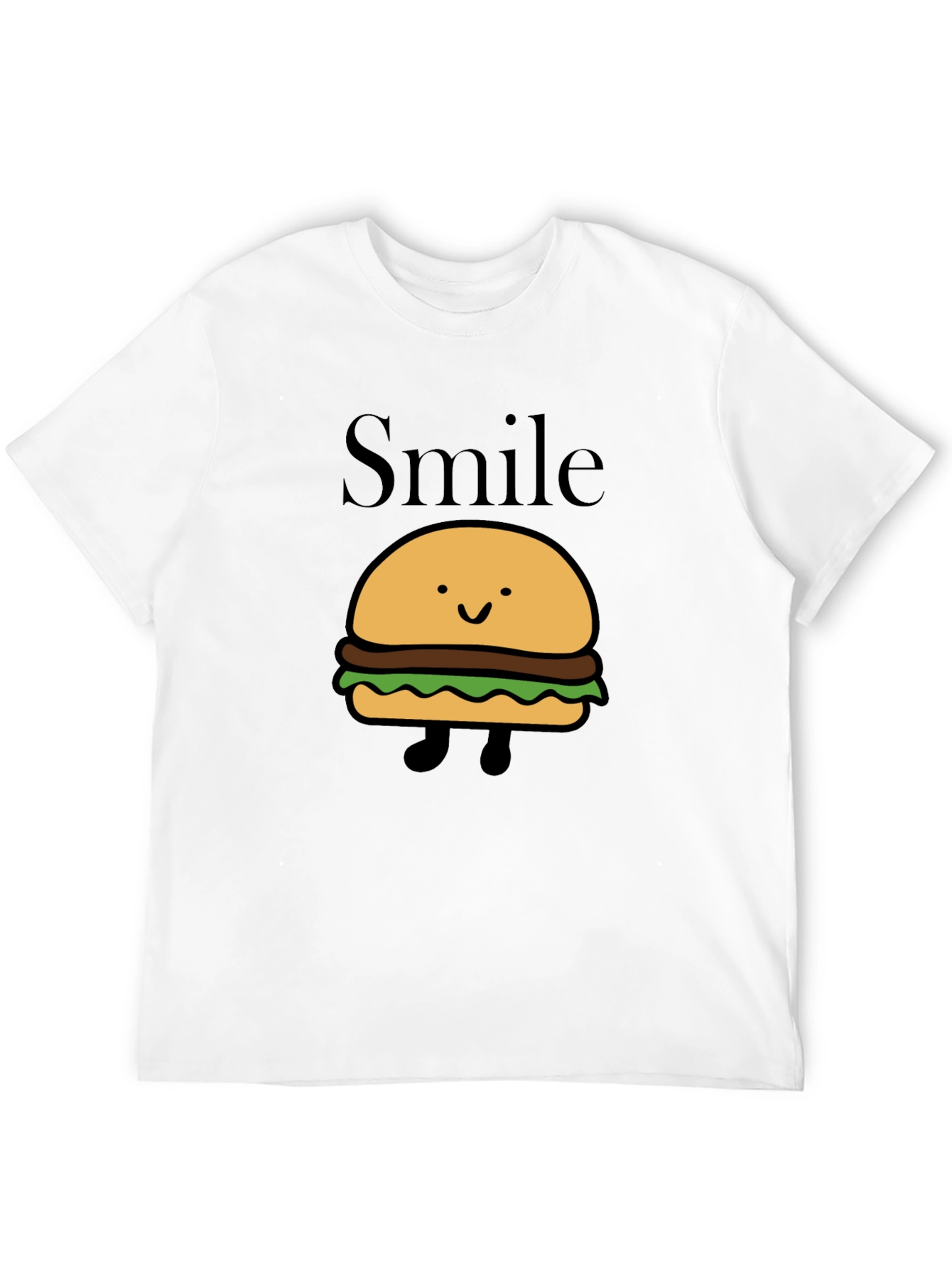 Smile Burger Graphic Black T-Shirt