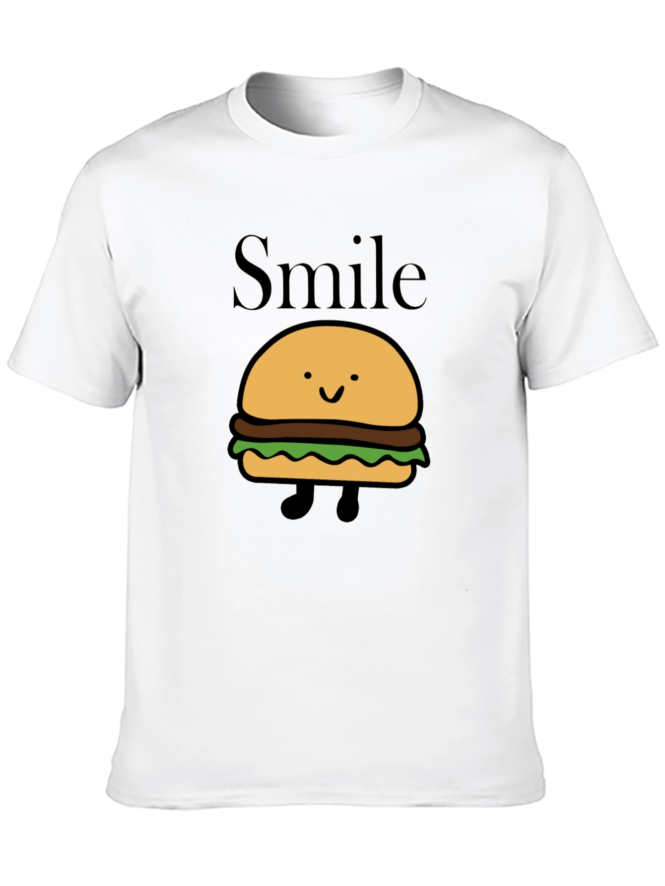 Smile Burger Graphic Black T-Shirt