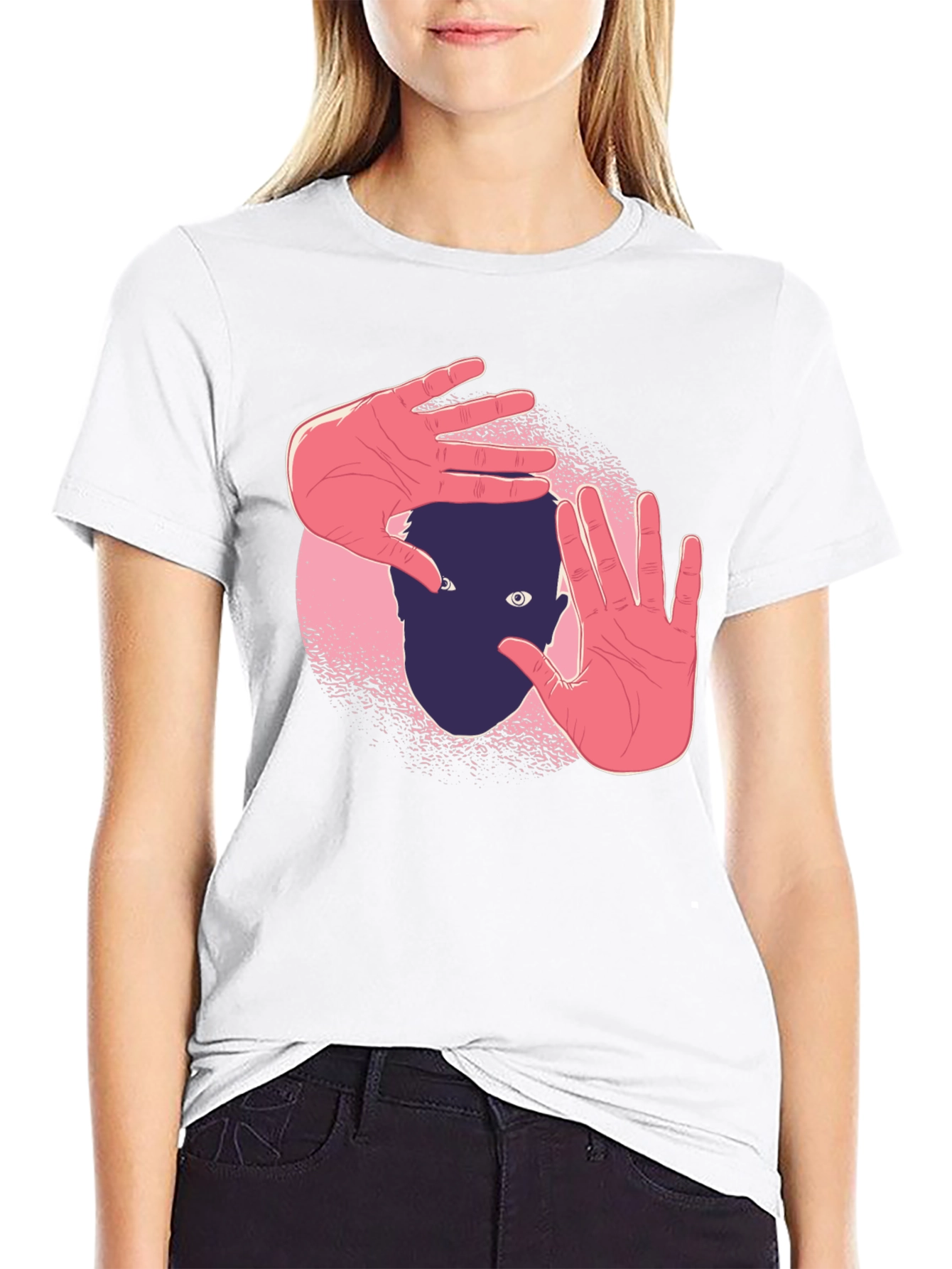 Abstract Hands Graphic Black T-Shirt