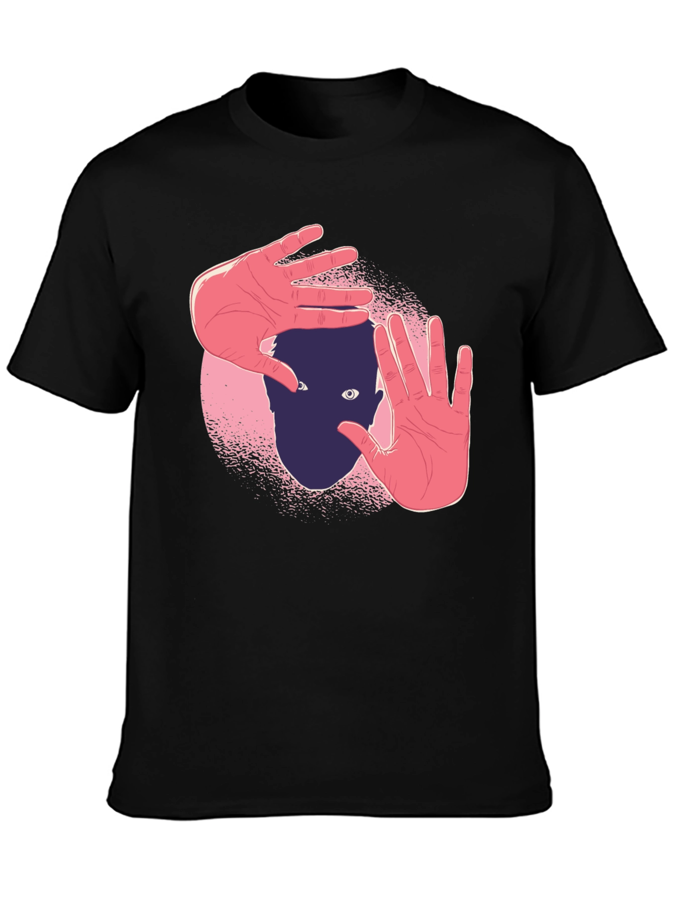 Abstract Hands Graphic Black T-Shirt