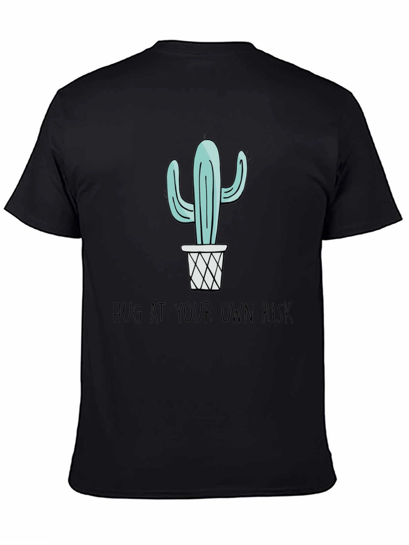 Cactus Hug at Your Own Risk Black Graphic Tee