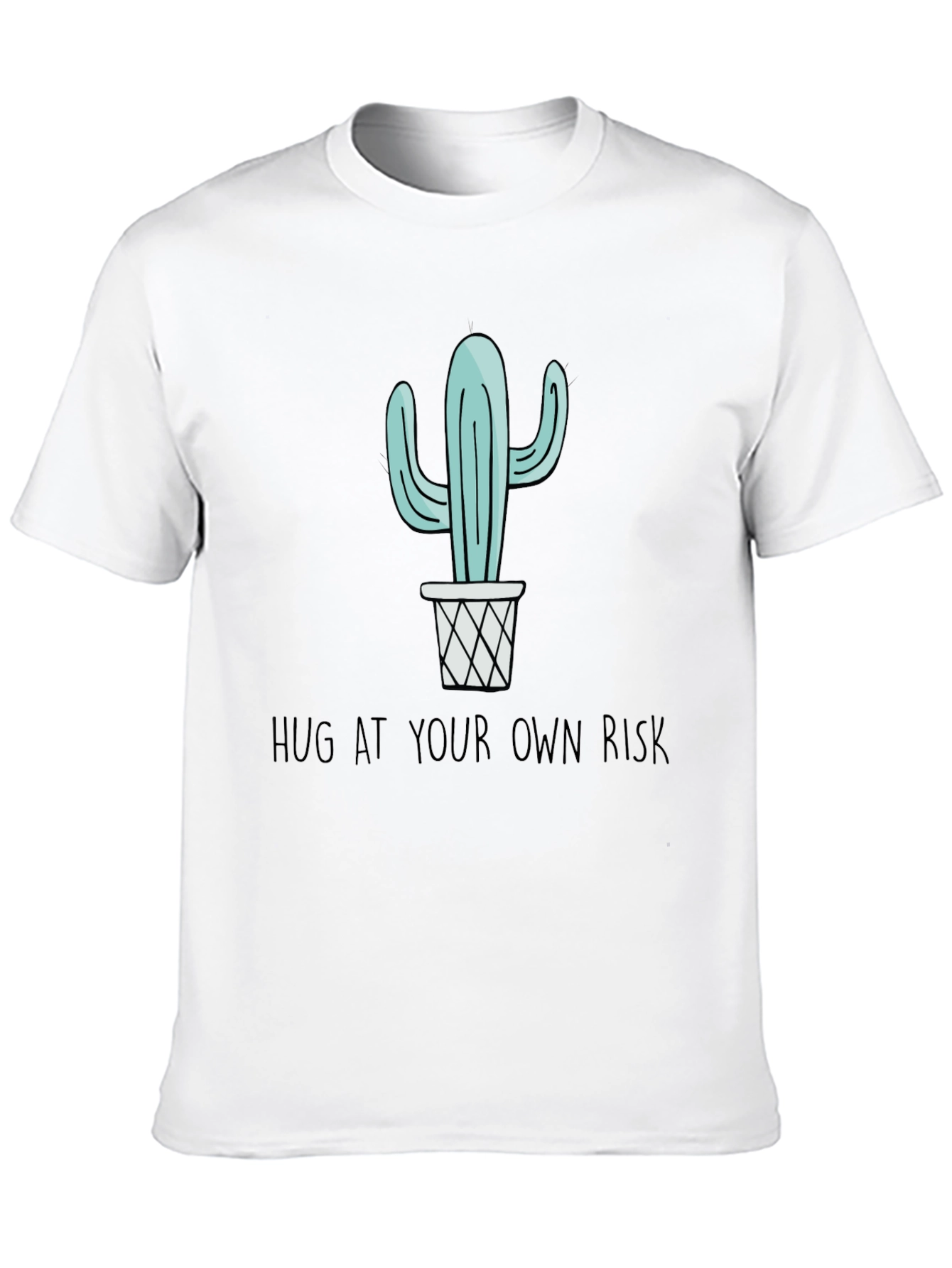Cactus Hug at Your Own Risk Black Graphic Tee