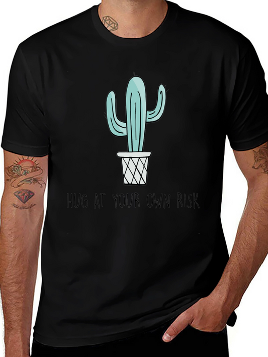 Cactus Hug at Your Own Risk Black Graphic Tee