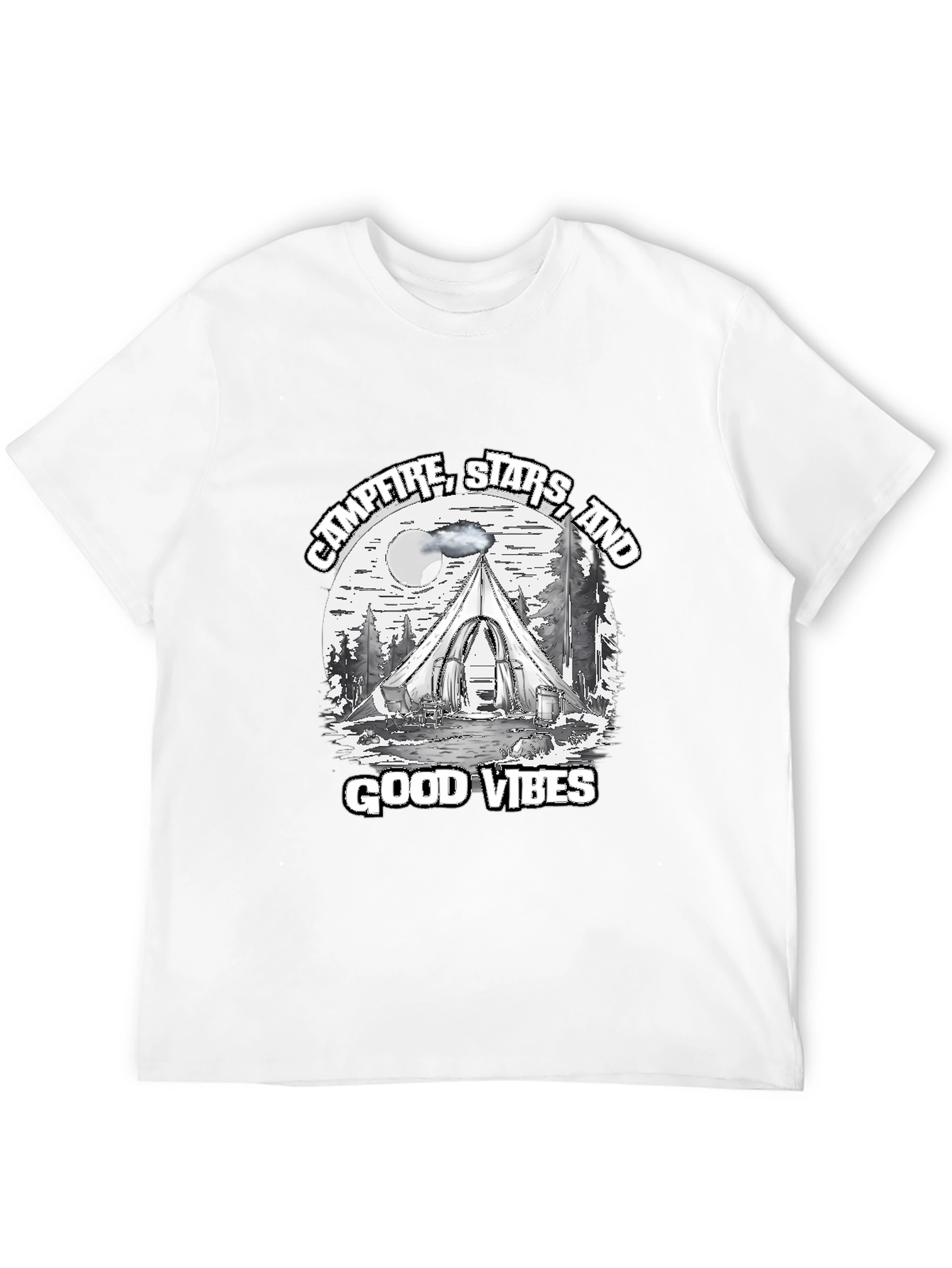 Campfire Stars Good Vibes Black T-Shirt