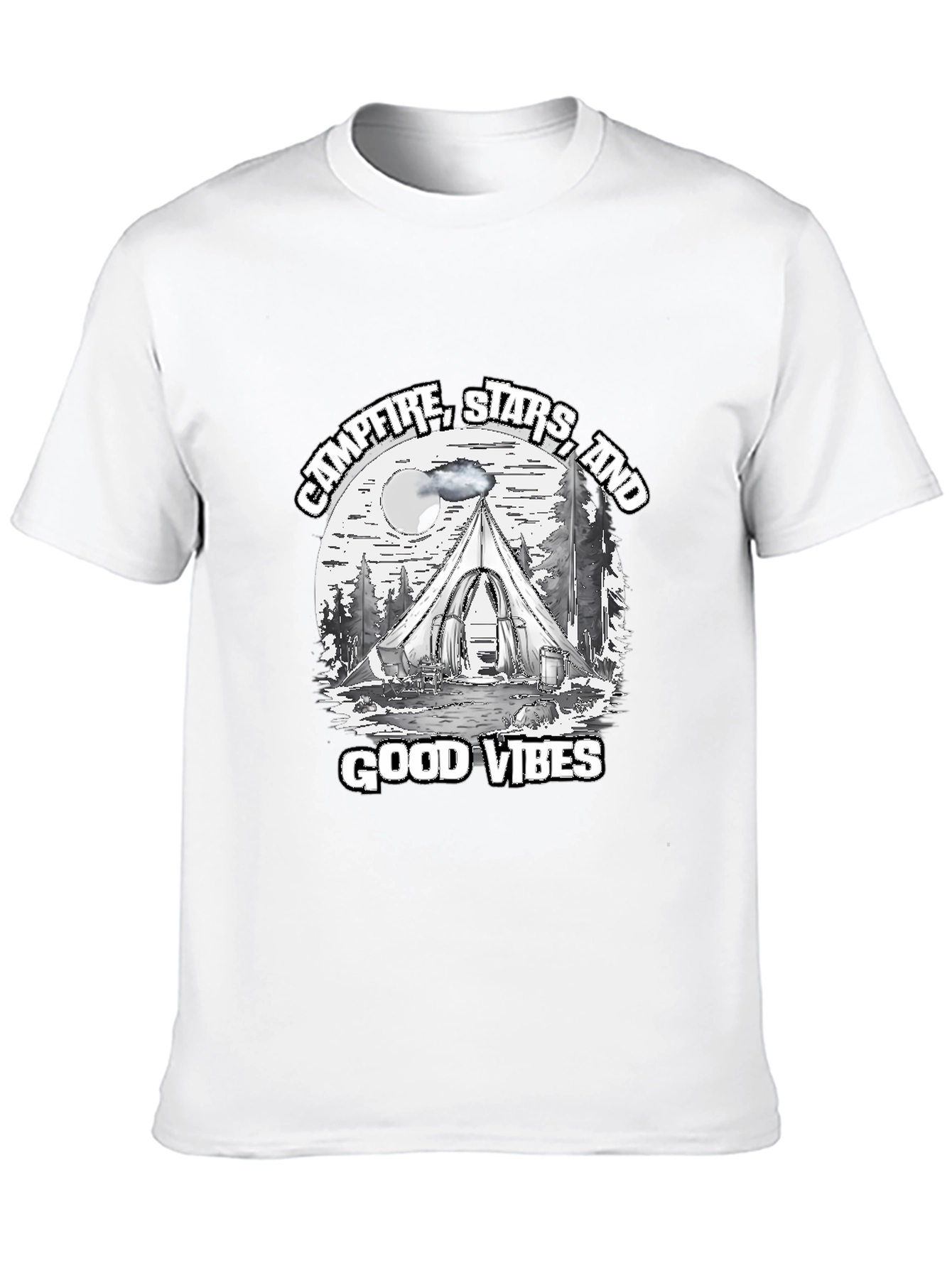 Campfire Stars Good Vibes Black T-Shirt