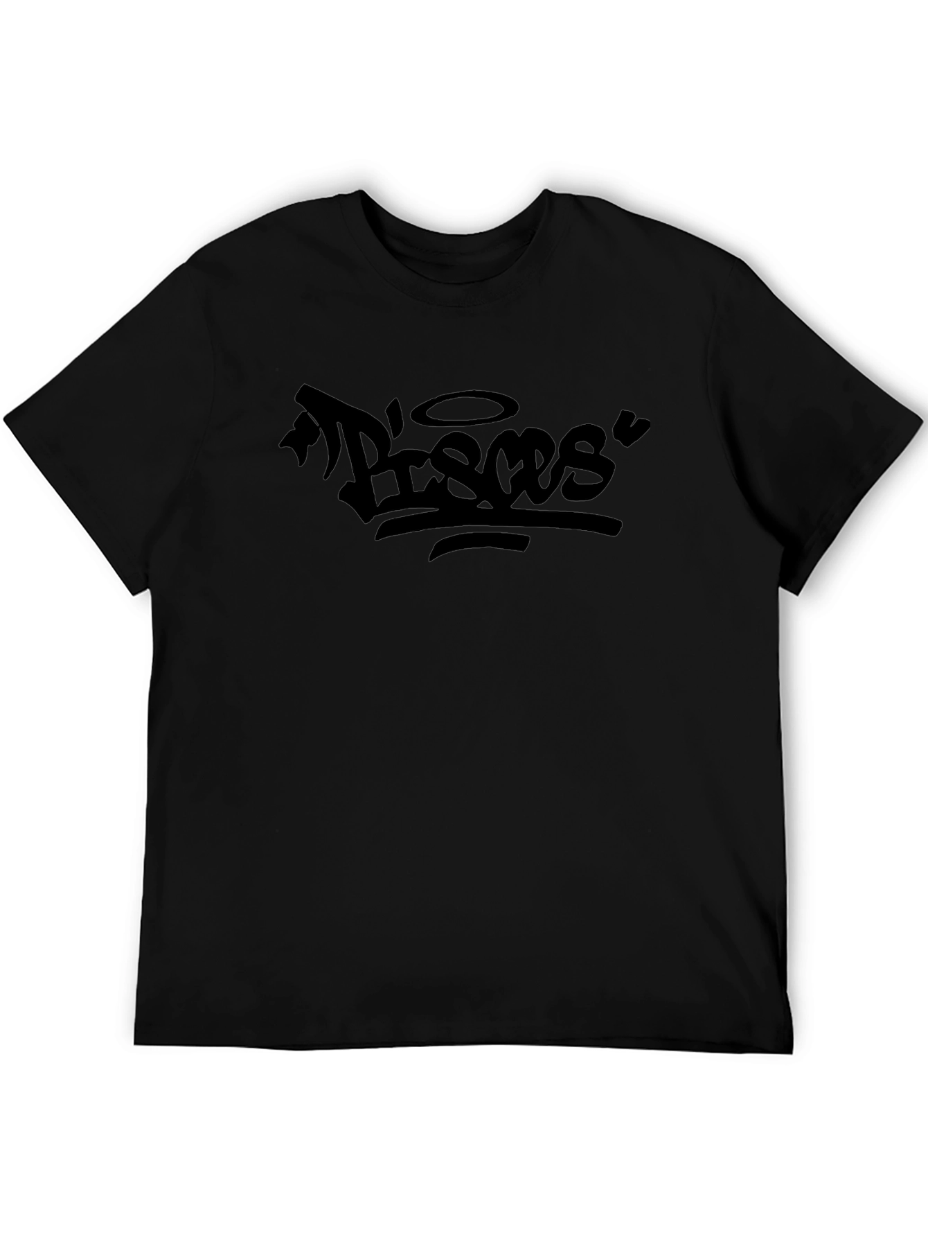 Pisces Zodiac Sign Black Graphic T-Shirt