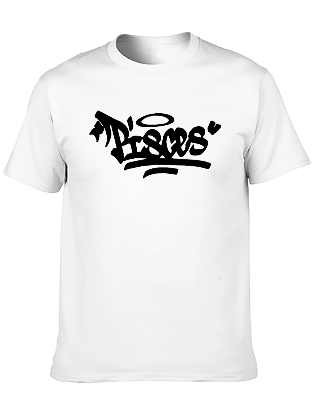 Pisces Zodiac Sign Black Graphic T-Shirt