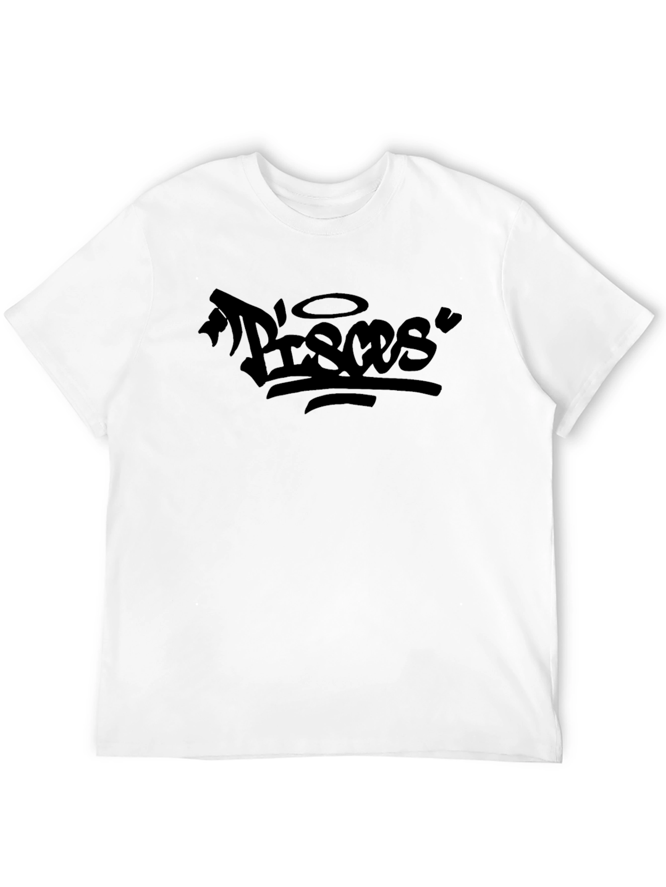 Pisces Zodiac Sign Black Graphic T-Shirt