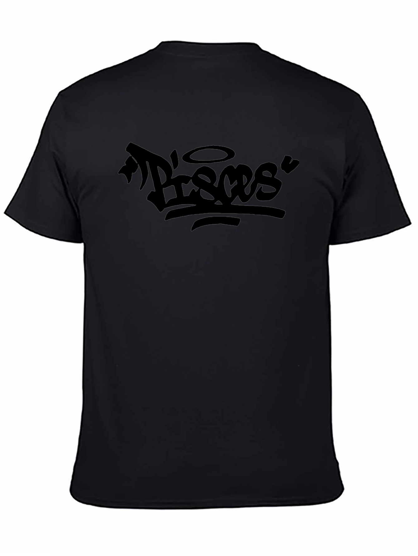 Pisces Zodiac Sign Black Graphic T-Shirt
