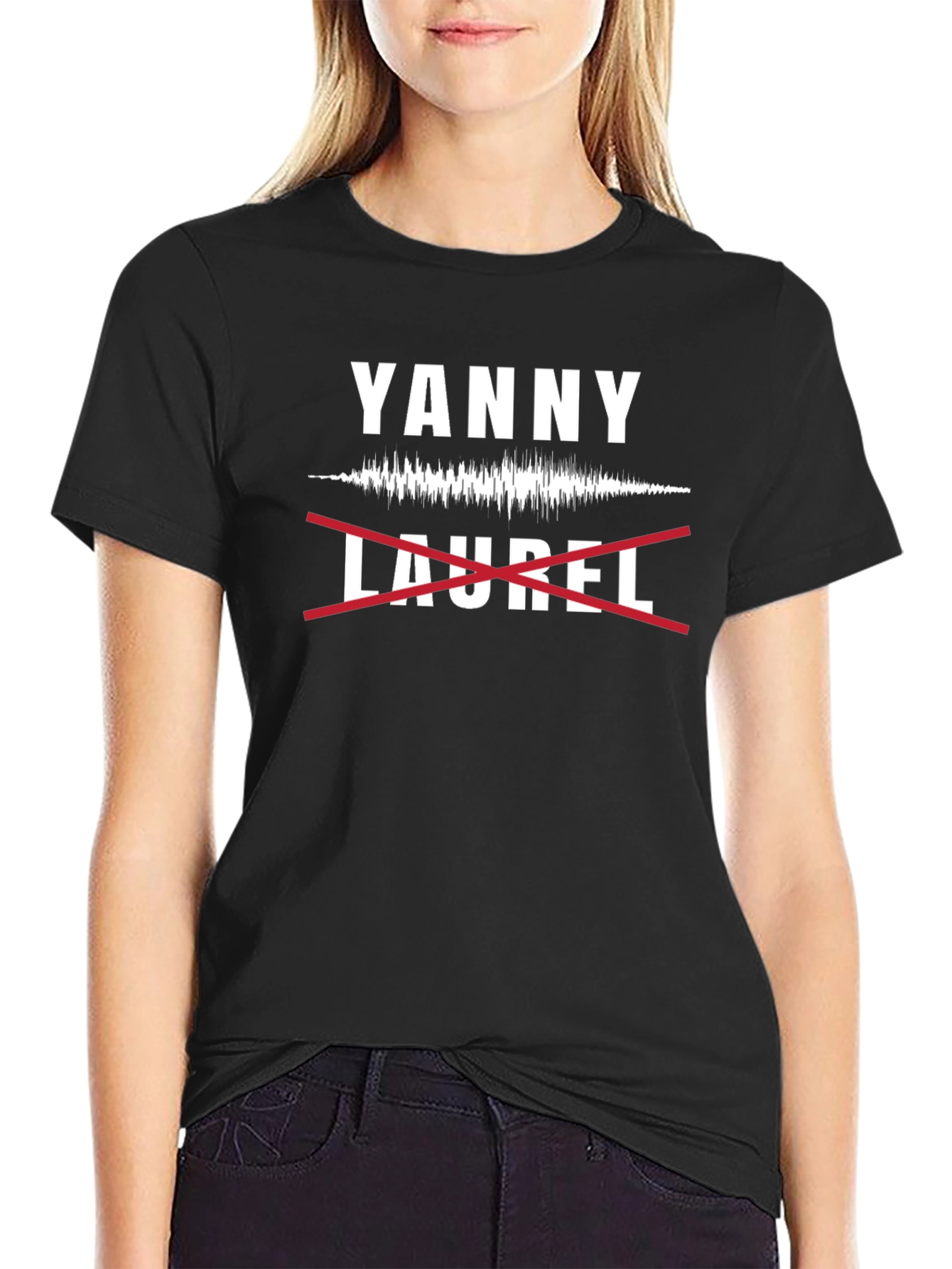 Yanny Not Laurel Crew Neck T-Shirt