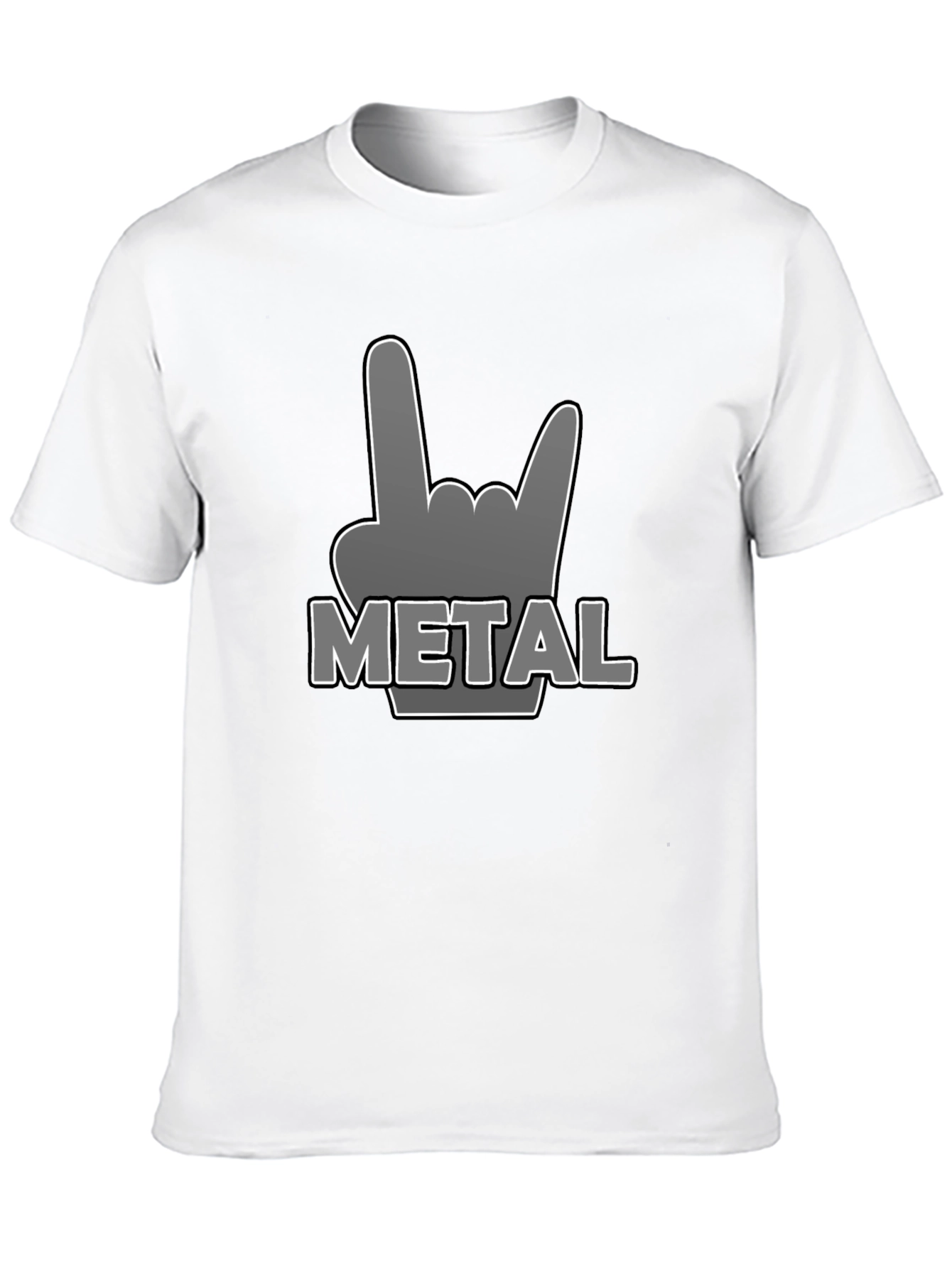 Metal Sign Hand T-Shirt - Rock On!