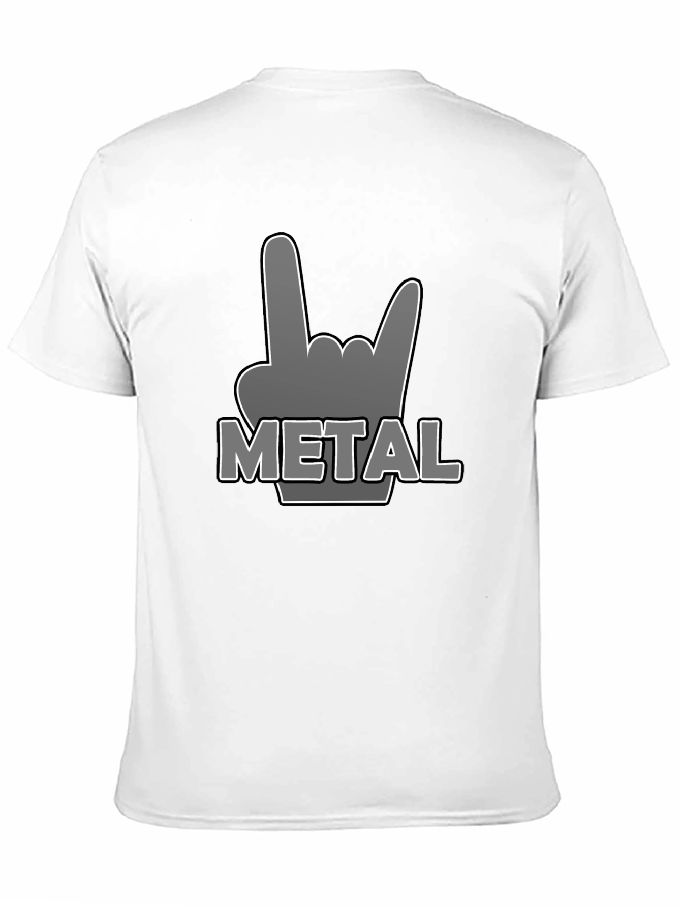 Metal Sign Hand T-Shirt - Rock On!