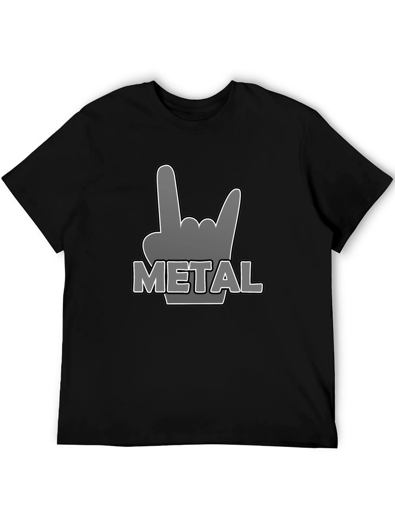 Metal Sign Hand T-Shirt - Rock On!