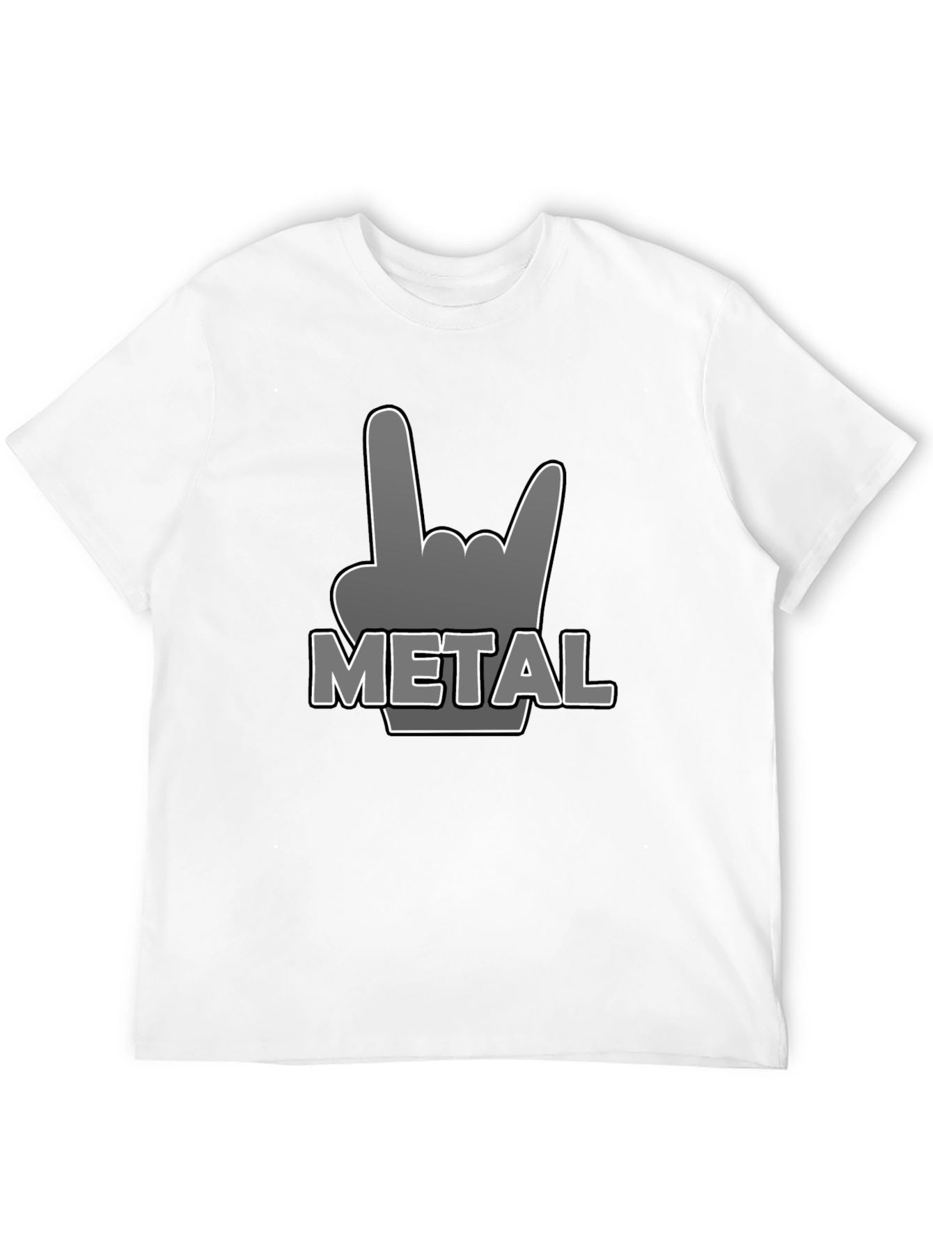 Metal Sign Hand T-Shirt - Rock On!