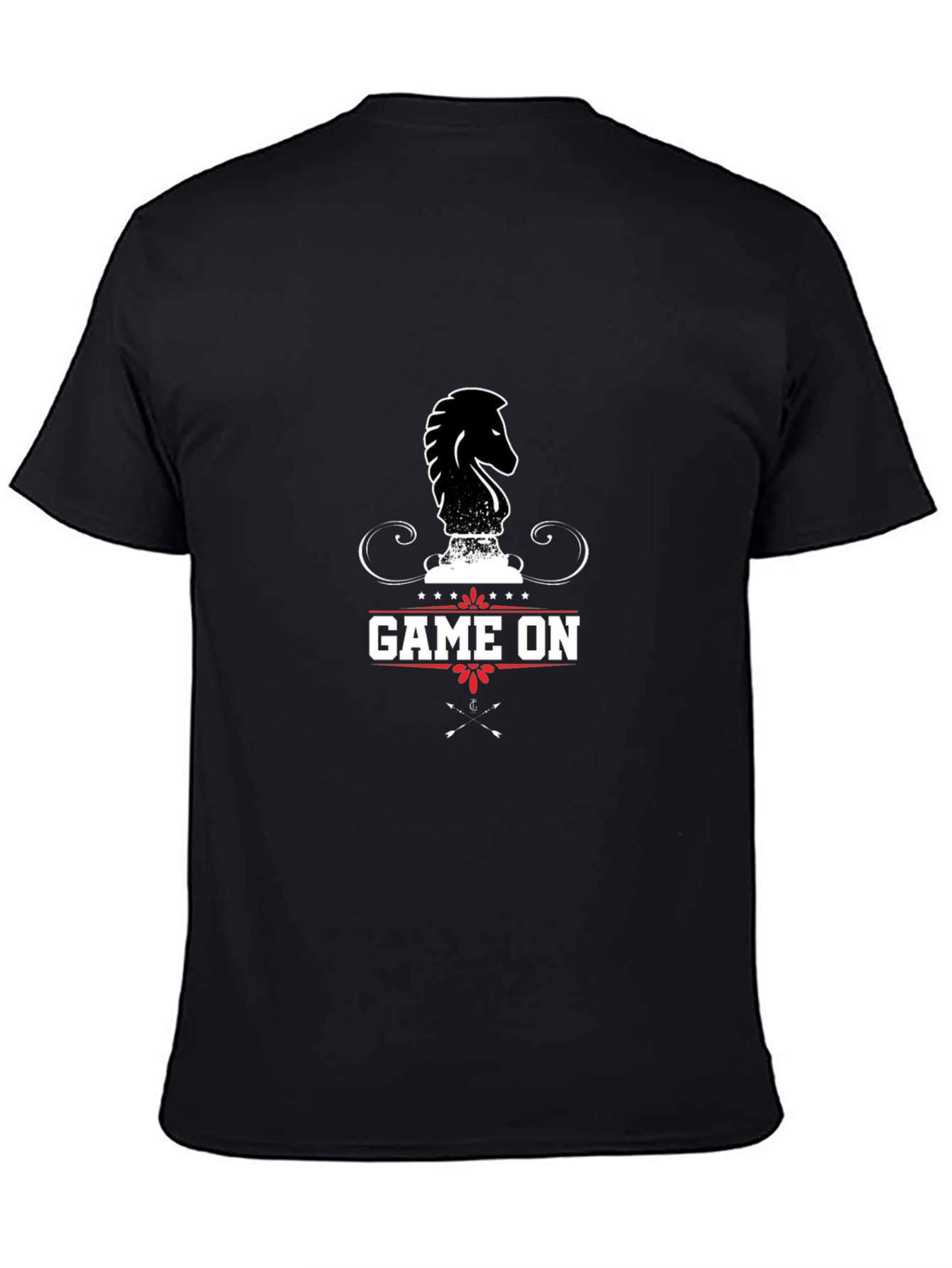 Game On Chess Knight Graphic Black T-Shirt