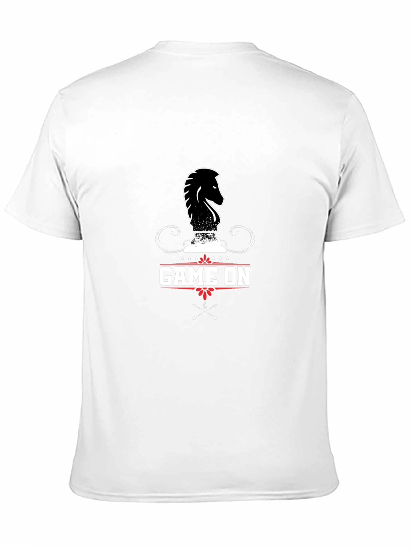 Game On Chess Knight Graphic Black T-Shirt